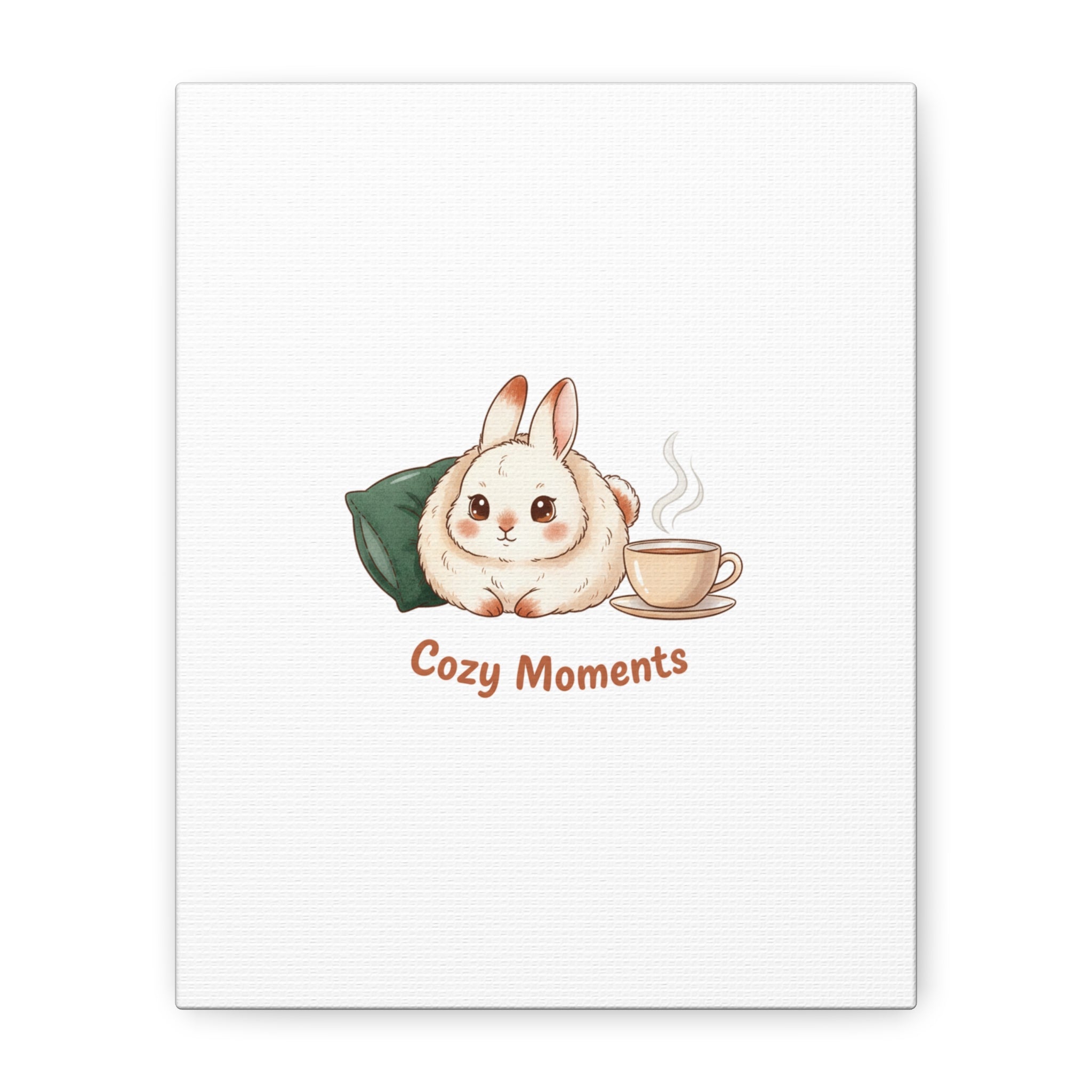 Cozy Moments Bunny Art Canvas | cute animal illustration, winter forest art