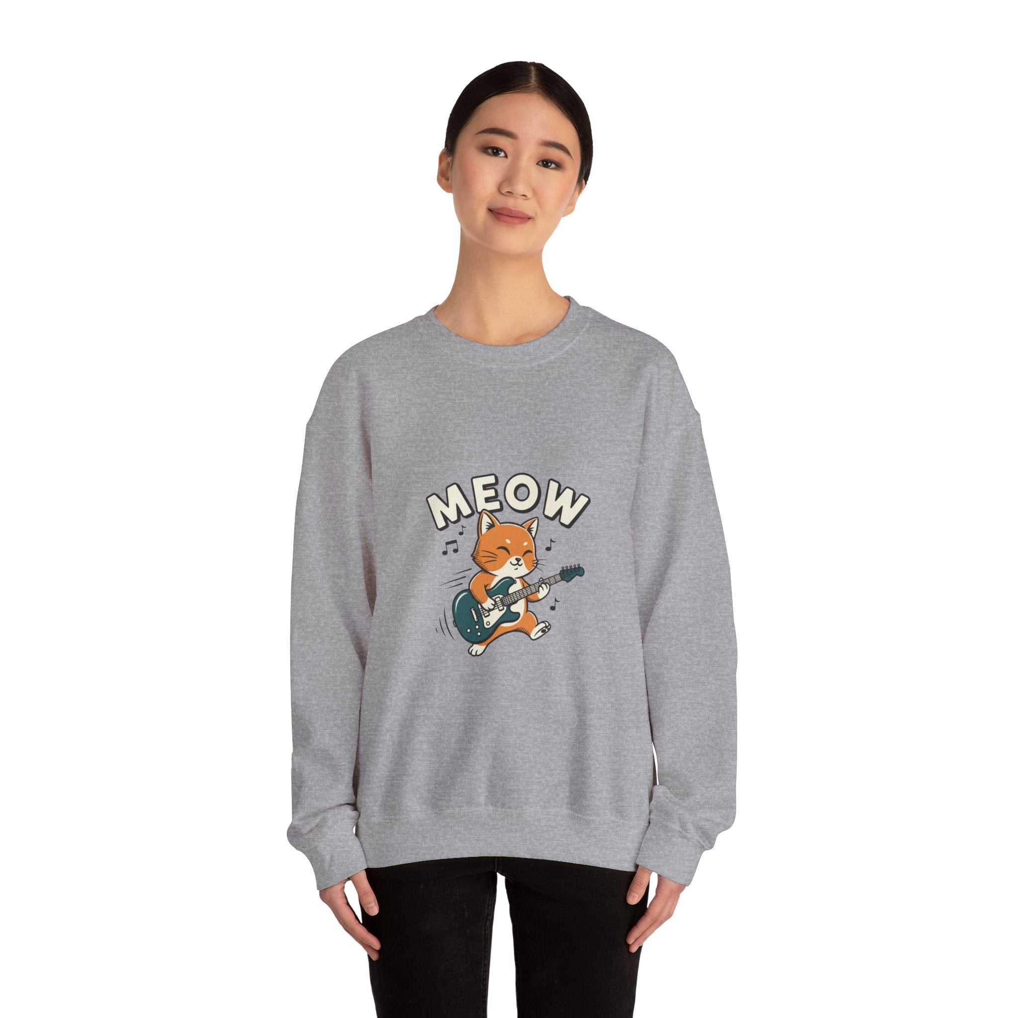 Meow Guitar Cat Sweatshirt | Loading Bar Humor, Buffering Meme