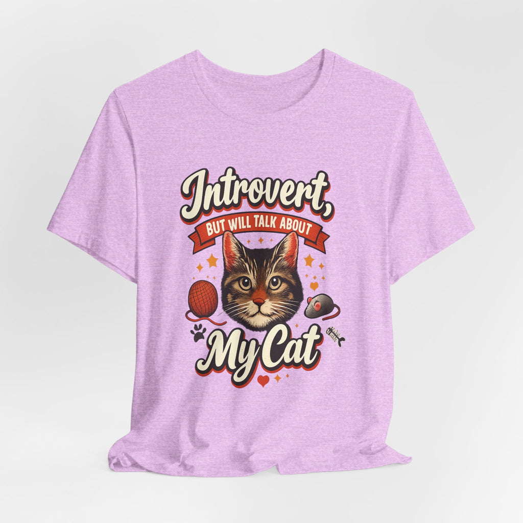 Introvert But Will Talk About My Cat T-Shirt — Funny Cat Lover Tee