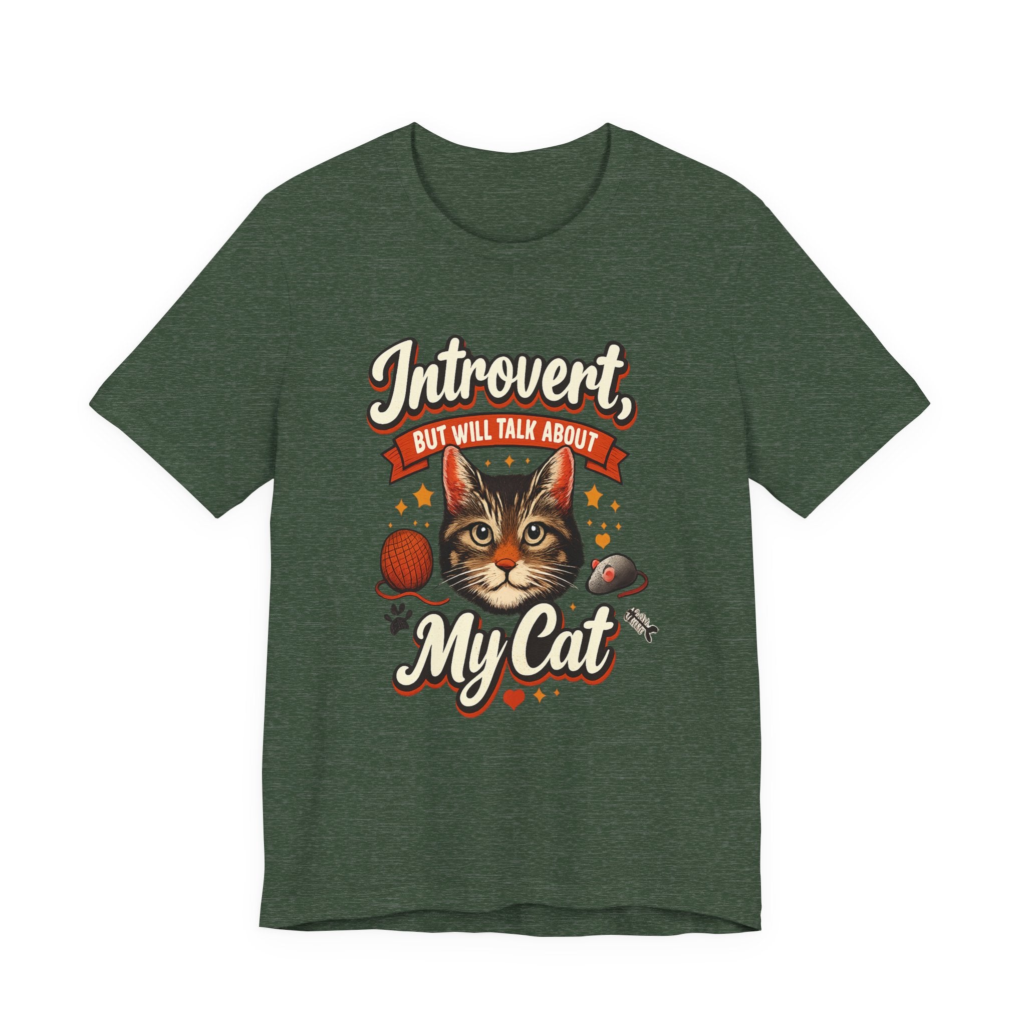 Introvert But Will Talk About My Cat T-Shirt — Funny Cat Lover Tee