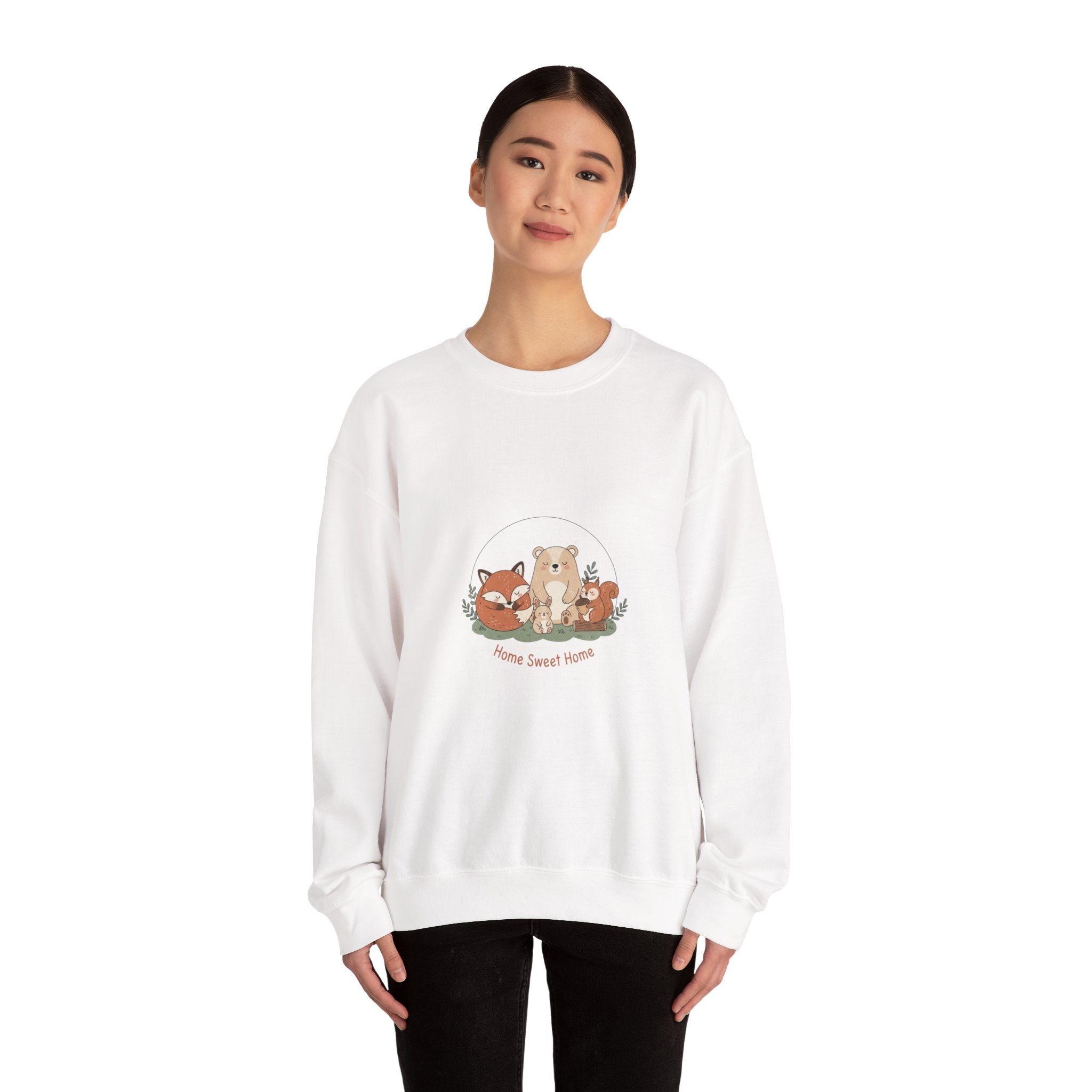 cozy winter critters sweatshirt | cute animal illustration, winter forest art