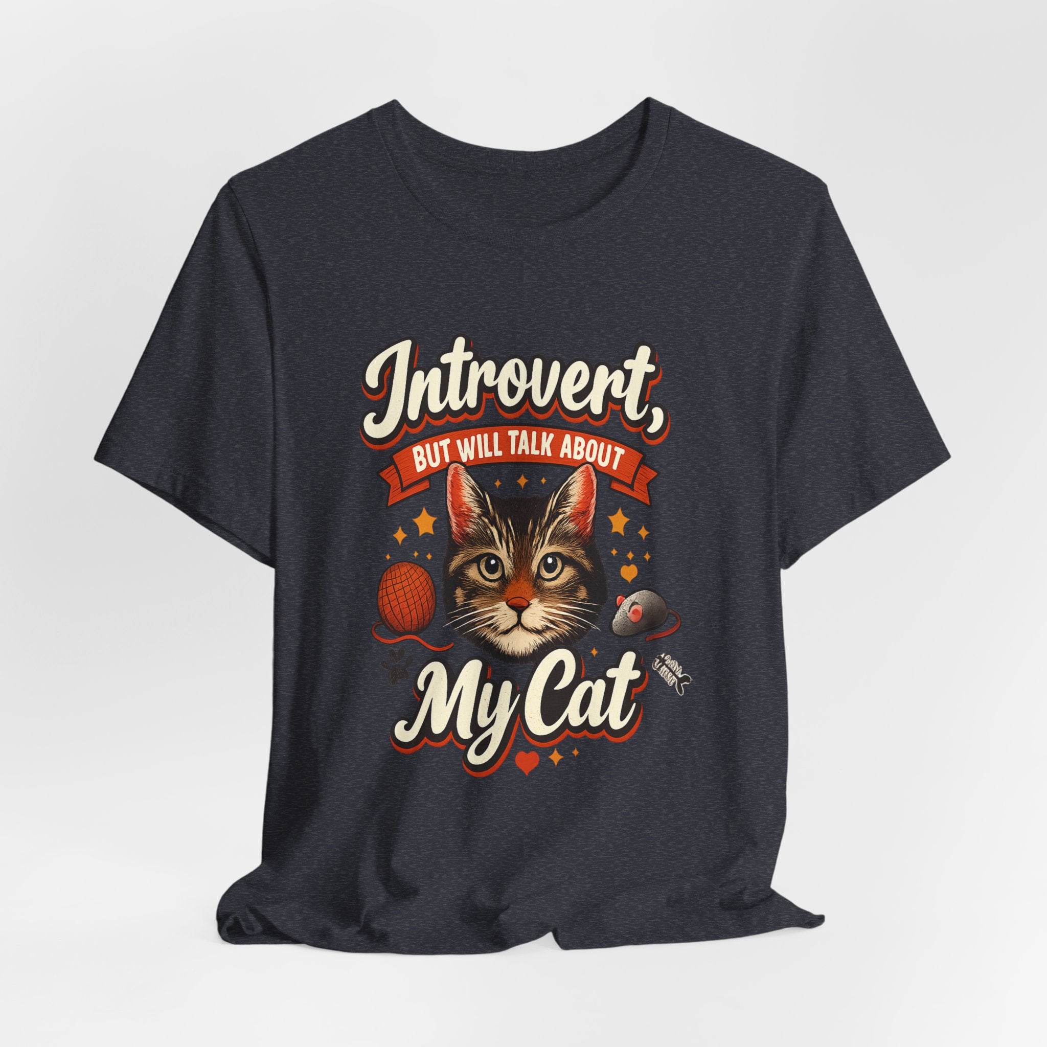 Introvert But Will Talk About My Cat T-Shirt — Funny Cat Lover Tee