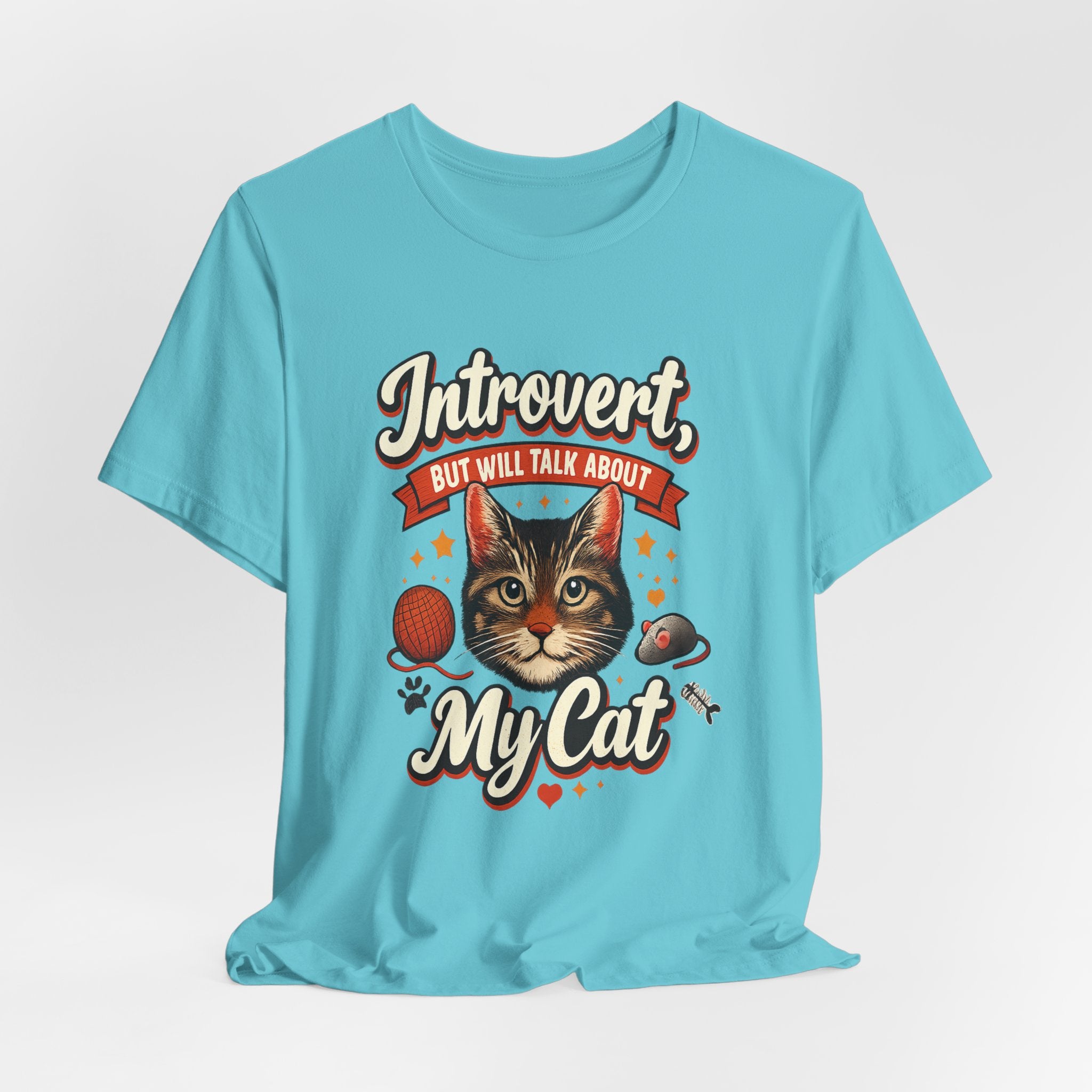 Introvert But Will Talk About My Cat T-Shirt — Funny Cat Lover Tee