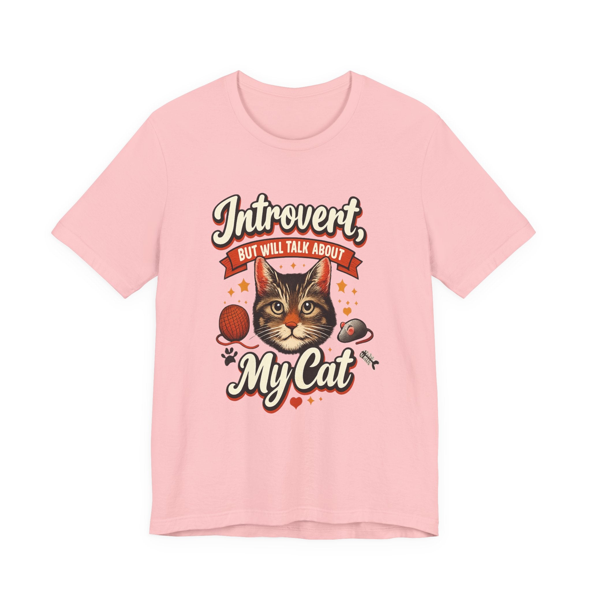 Introvert But Will Talk About My Cat T-Shirt — Funny Cat Lover Tee