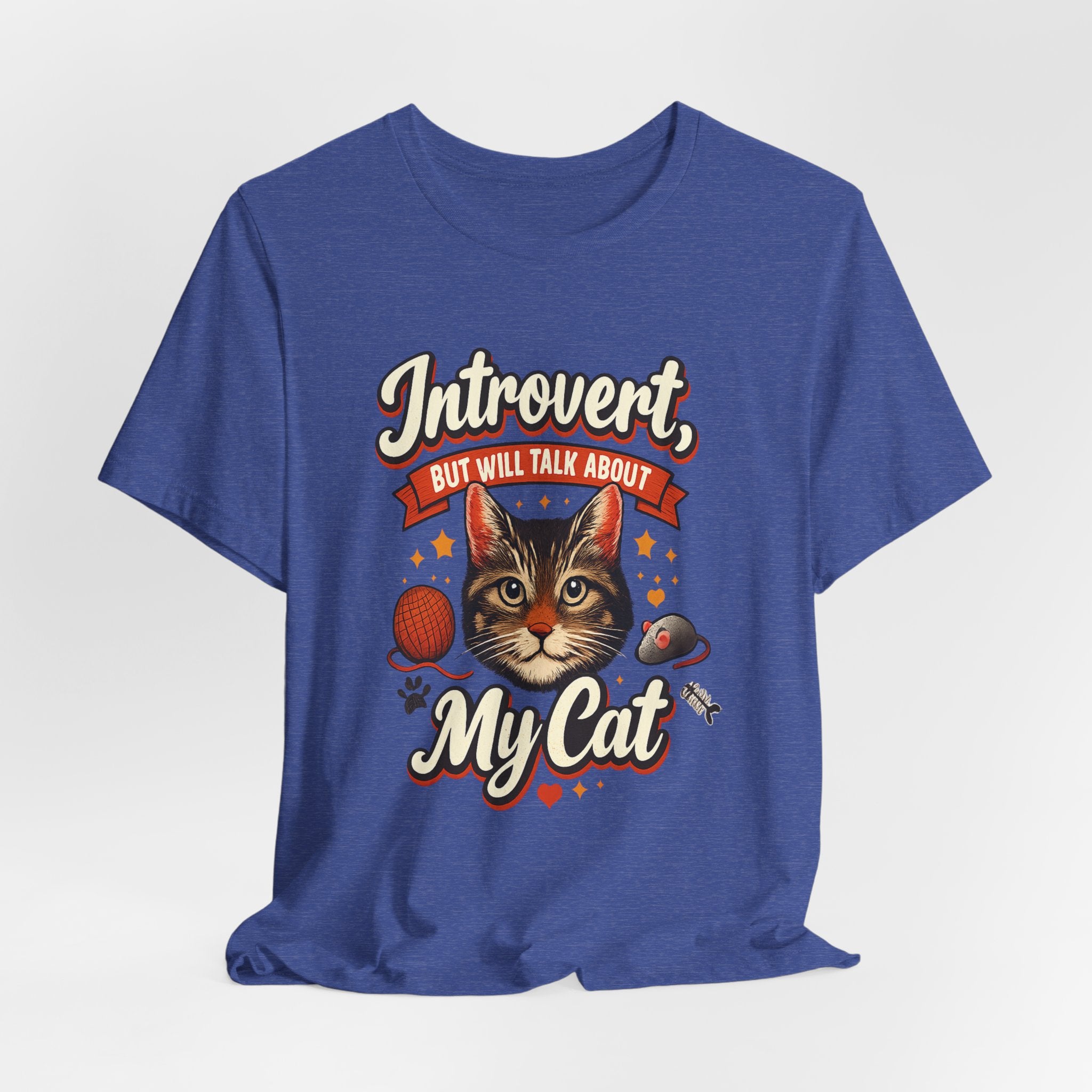 Introvert But Will Talk About My Cat T-Shirt — Funny Cat Lover Tee
