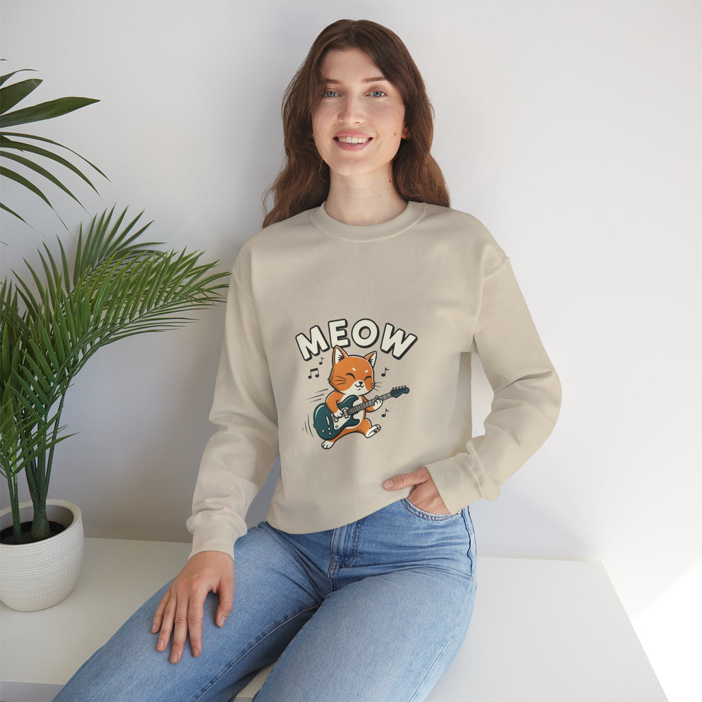 Meow Guitar Cat Sweatshirt | Loading Bar Humor, Buffering Meme