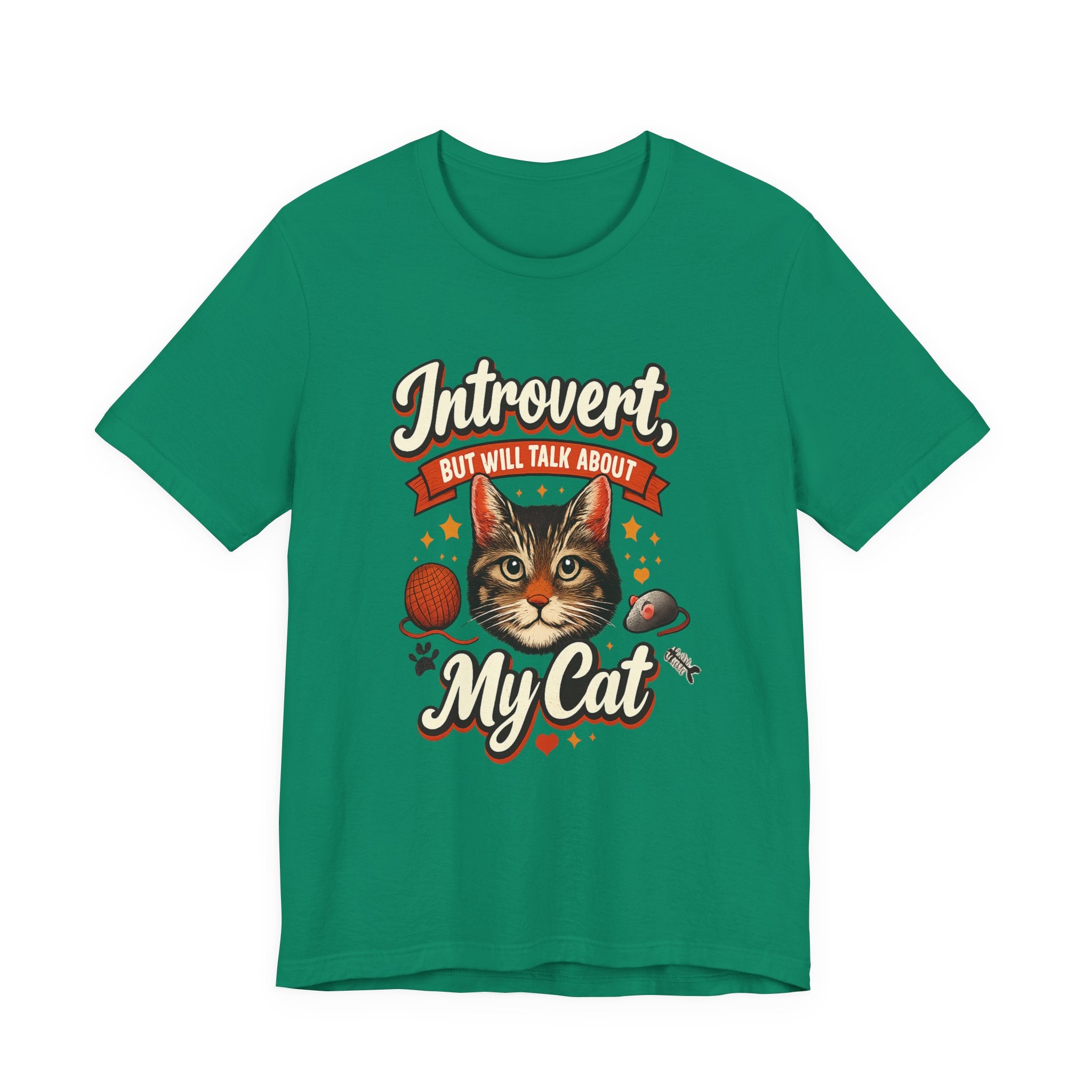 Introvert But Will Talk About My Cat T-Shirt — Funny Cat Lover Tee