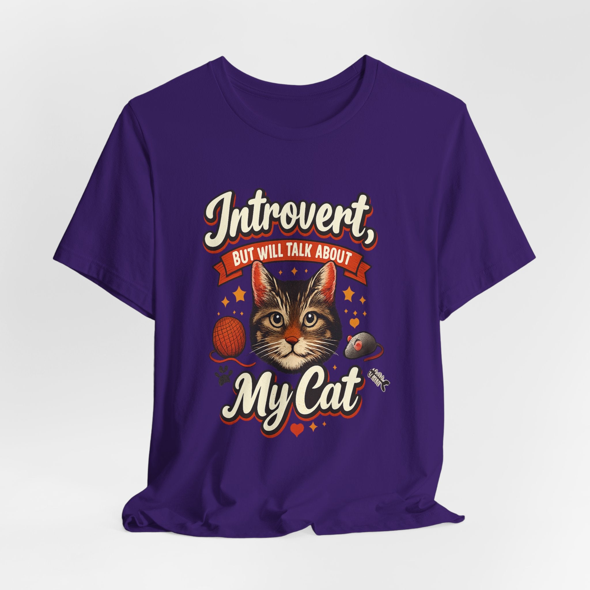 Introvert But Will Talk About My Cat T-Shirt — Funny Cat Lover Tee