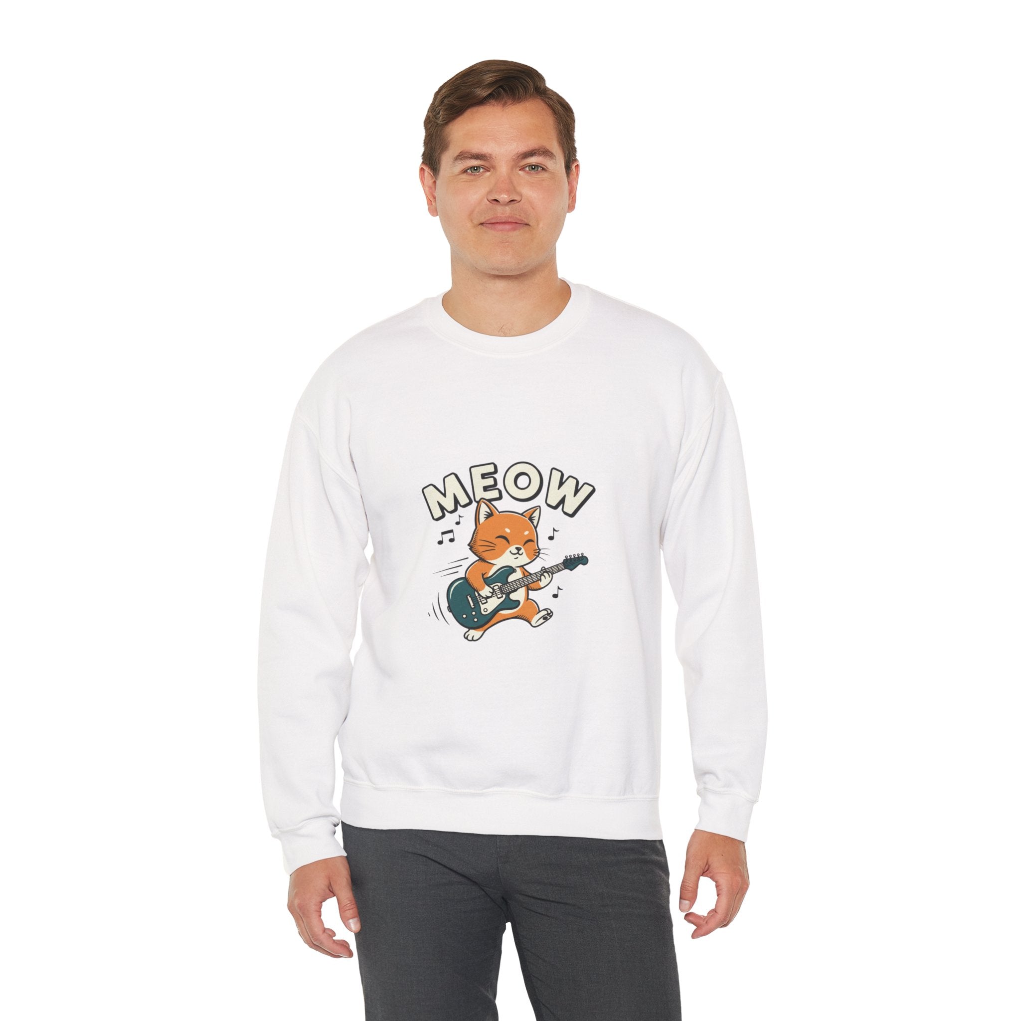 Meow Guitar Cat Sweatshirt | Loading Bar Humor, Buffering Meme