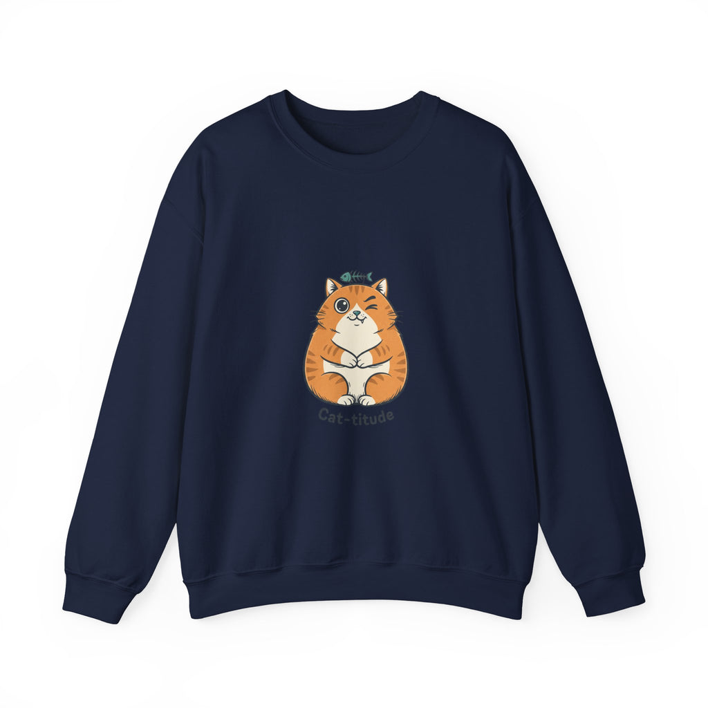Cat-titude Crewneck Sweatshirt | sarcastic shirt, 90s aesthetic humor
