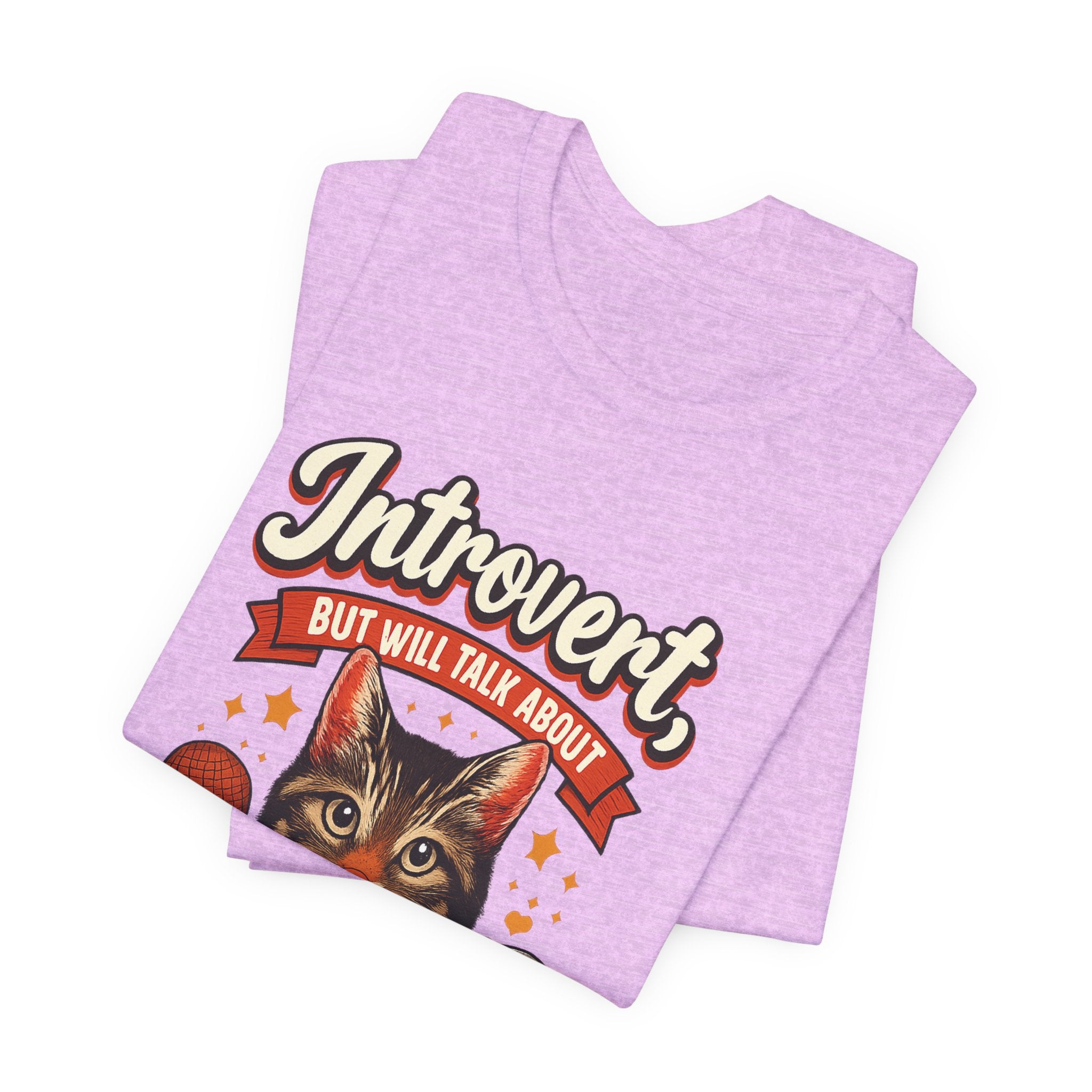 Introvert But Will Talk About My Cat T-Shirt — Funny Cat Lover Tee