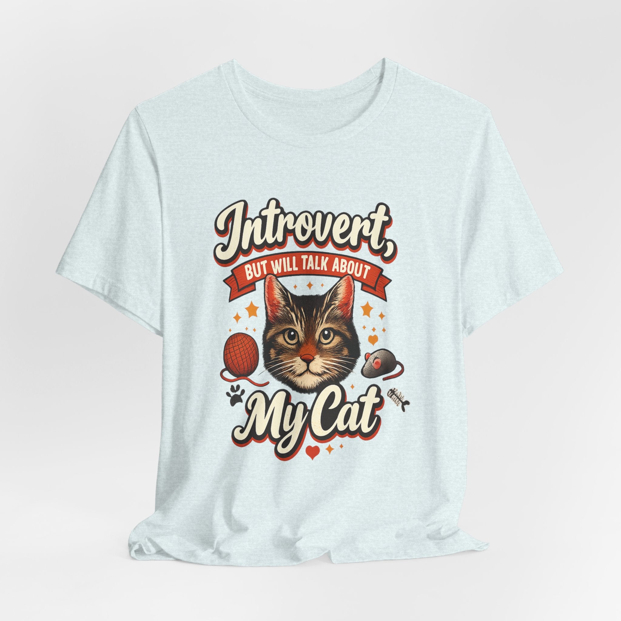 Introvert But Will Talk About My Cat T-Shirt — Funny Cat Lover Tee