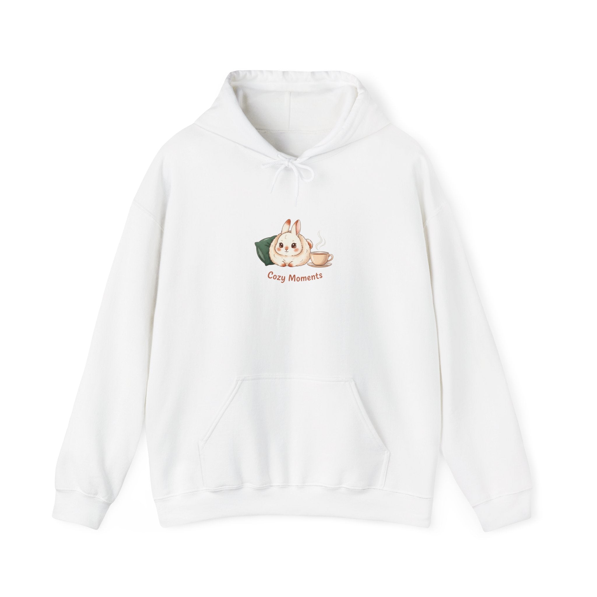 Cozy Bunny Illustration Hoodie | cute animal illustration, winter forest art