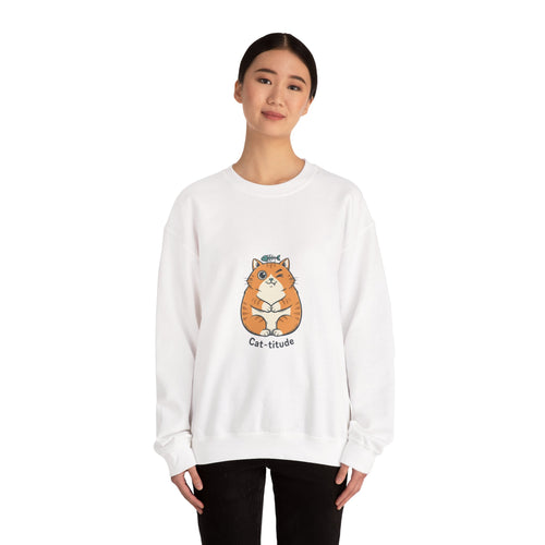 Cat-titude Crewneck Sweatshirt | sarcastic shirt, 90s aesthetic humor