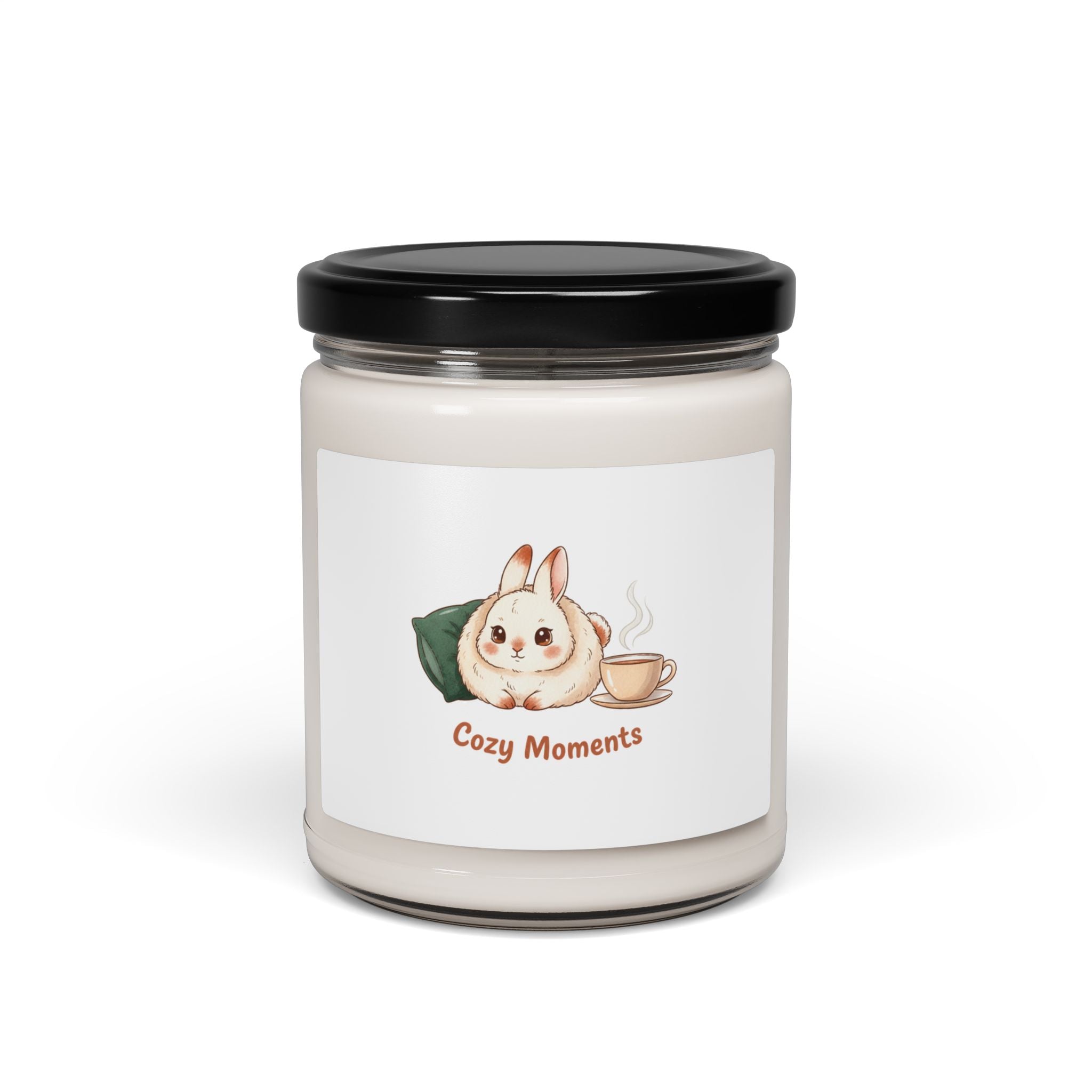 Cozy Moments Bunny Candle, cute animal illustration | winter forest art