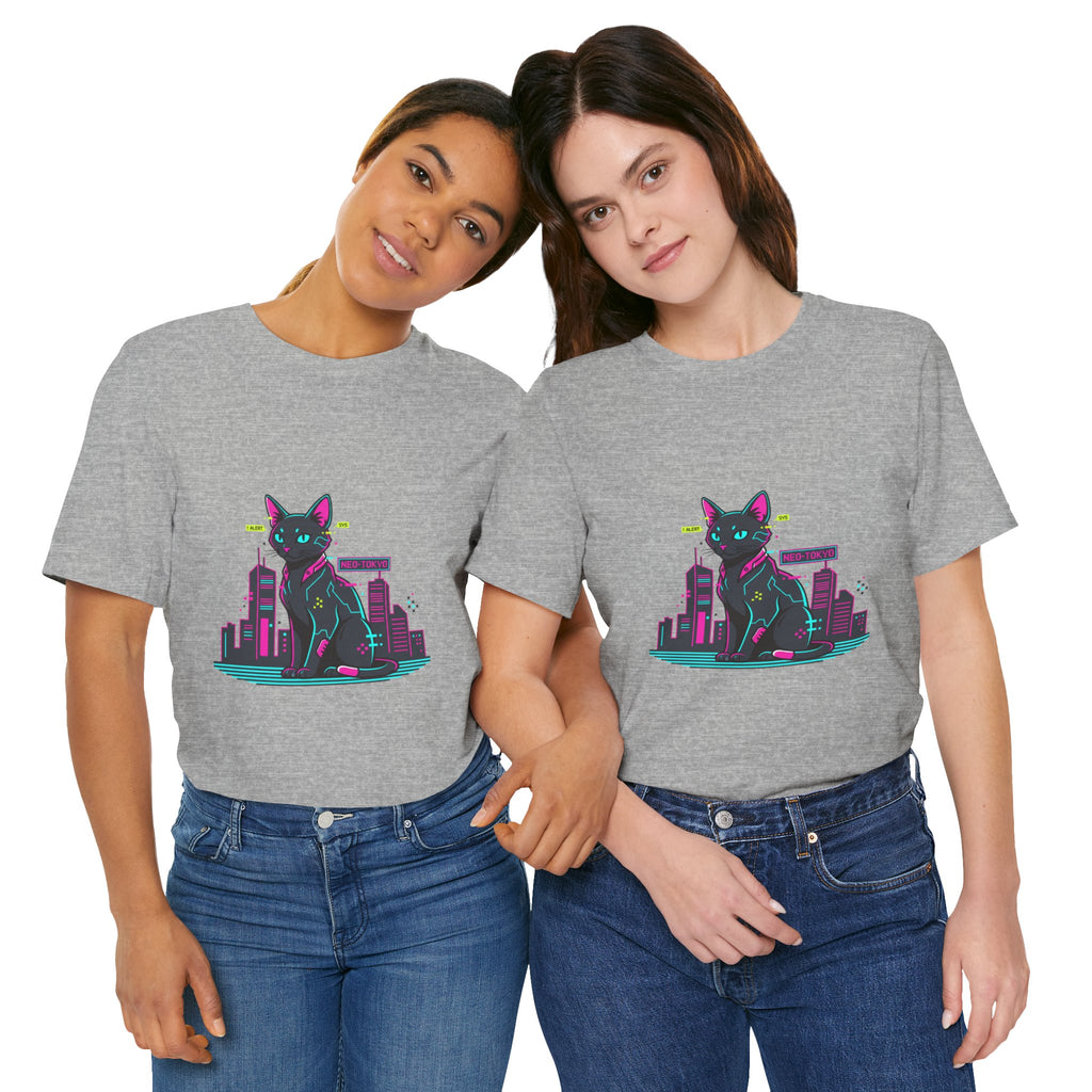 Cyber Cat City Tee | Retro OS Error, pixel popup aesthetic