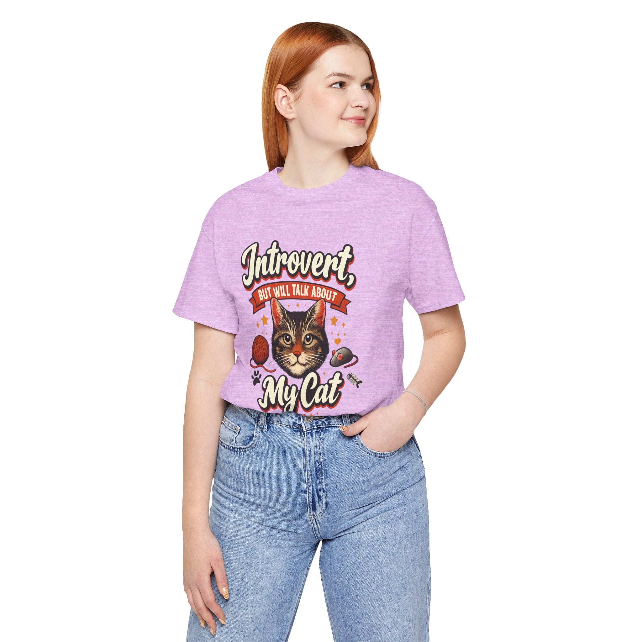 Introvert But Will Talk About My Cat T-Shirt — Funny Cat Lover Tee