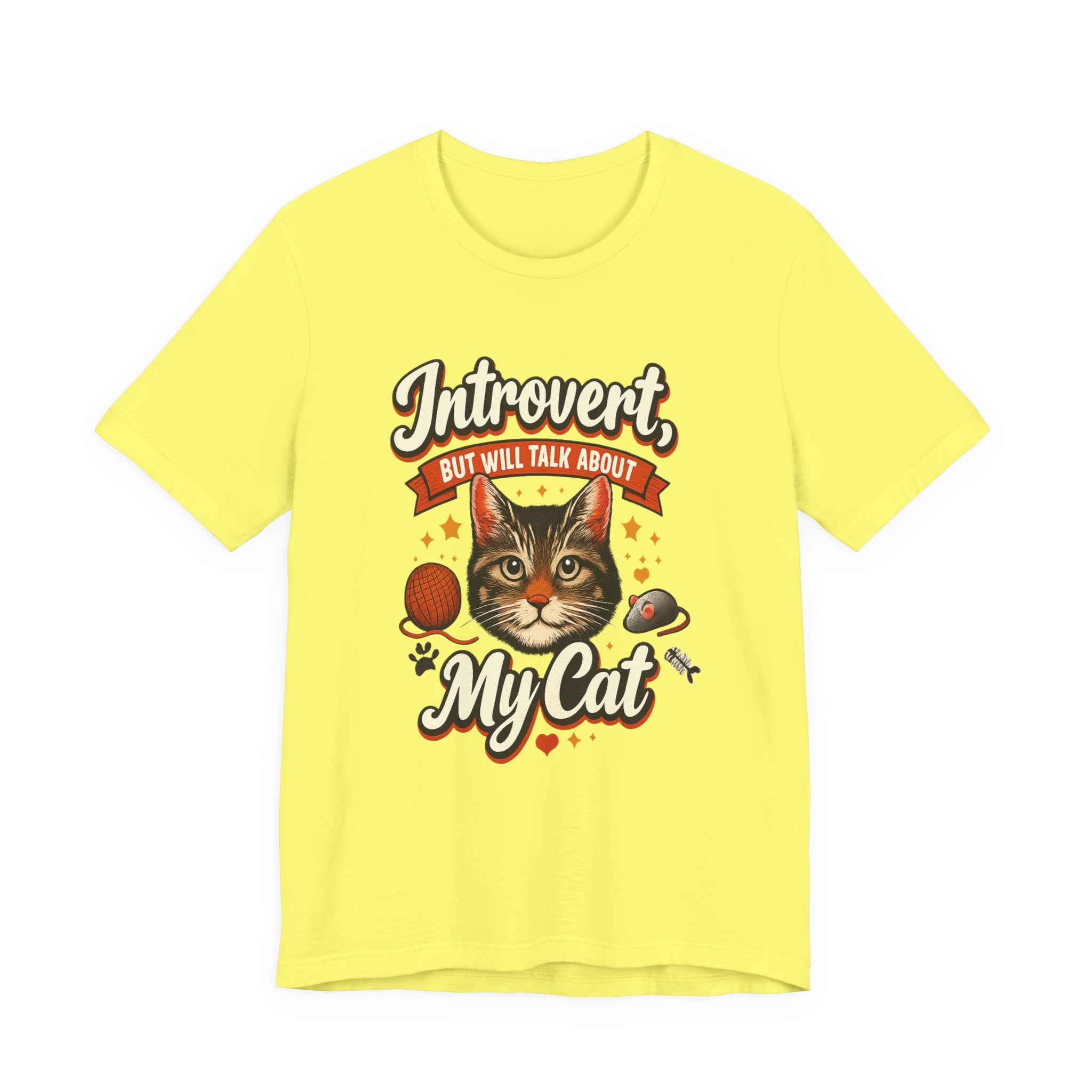 Introvert But Will Talk About My Cat T-Shirt — Funny Cat Lover Tee