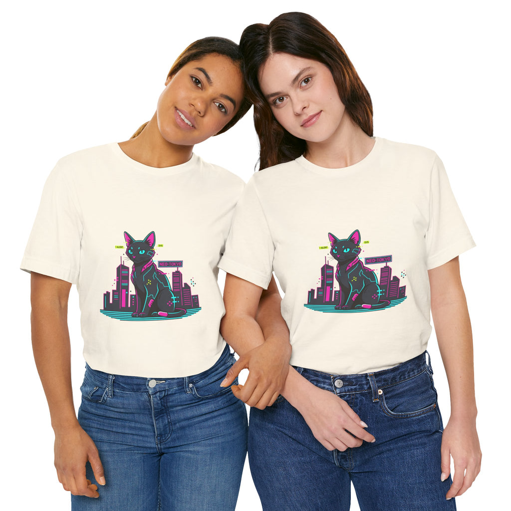 Cyber Cat City Tee | Retro OS Error, pixel popup aesthetic
