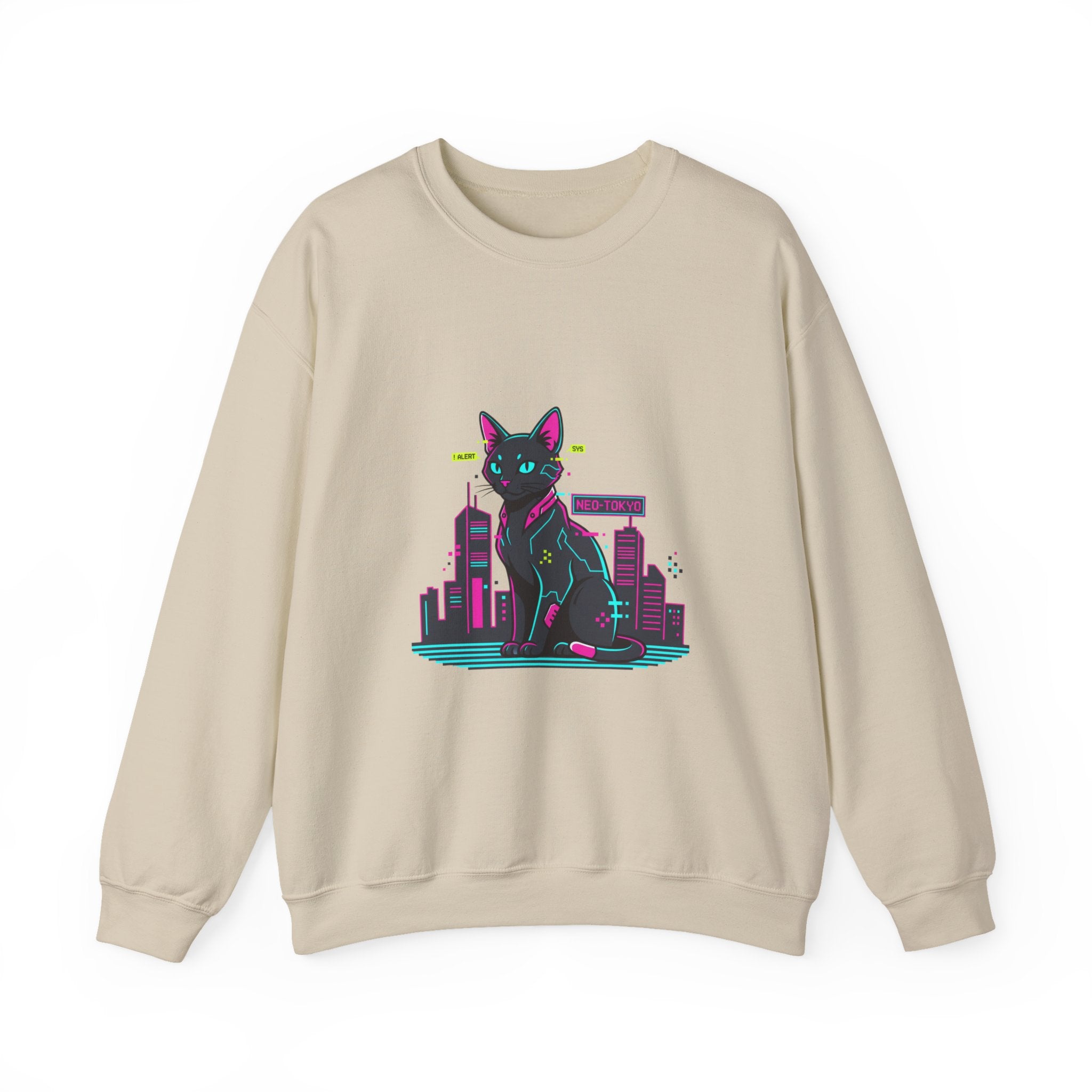 Cyberpunk Cat City sweatshirt | retro OS error, pixel dialog aesthetic