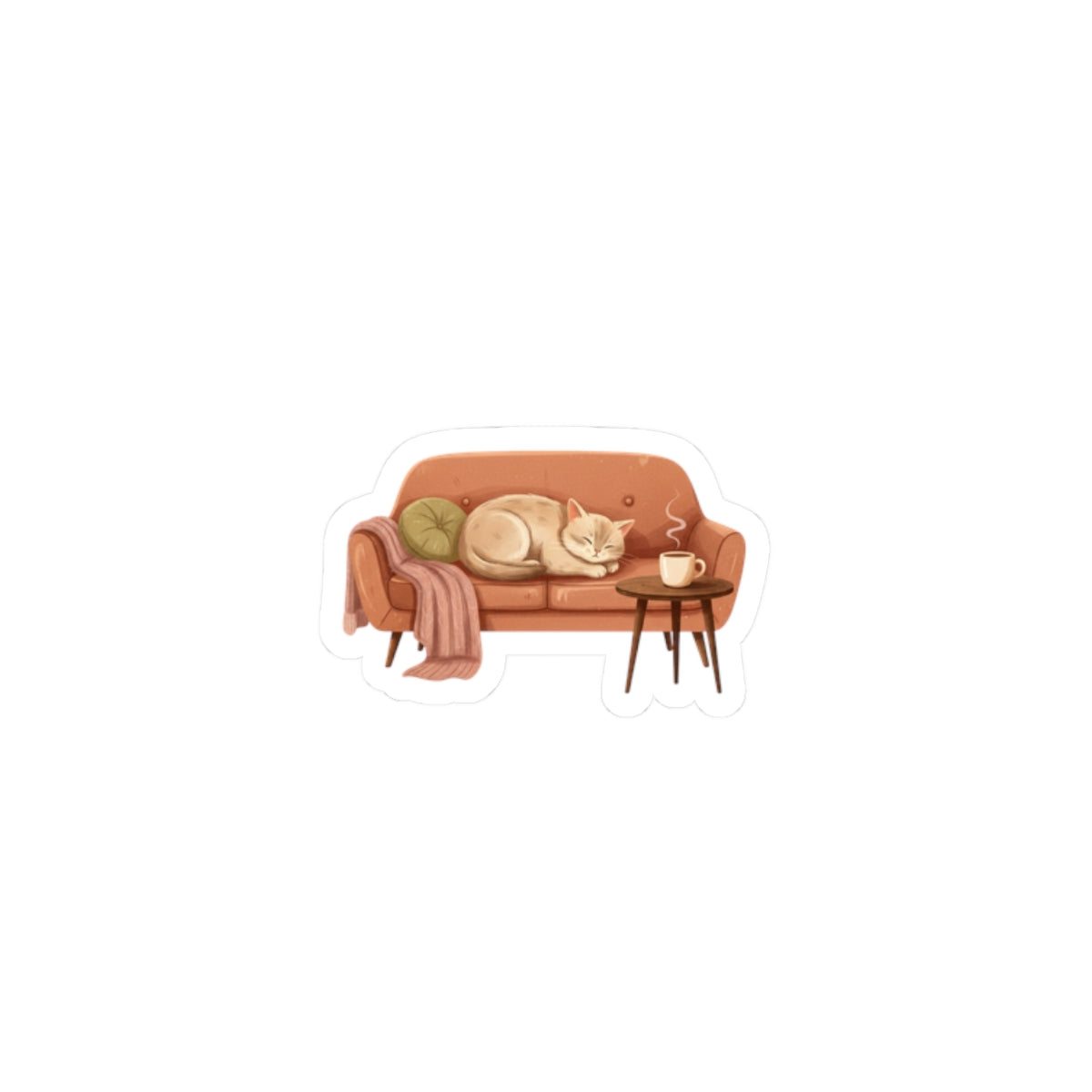 cozy couch cat sticker | cozycore hygge, homebody vibes