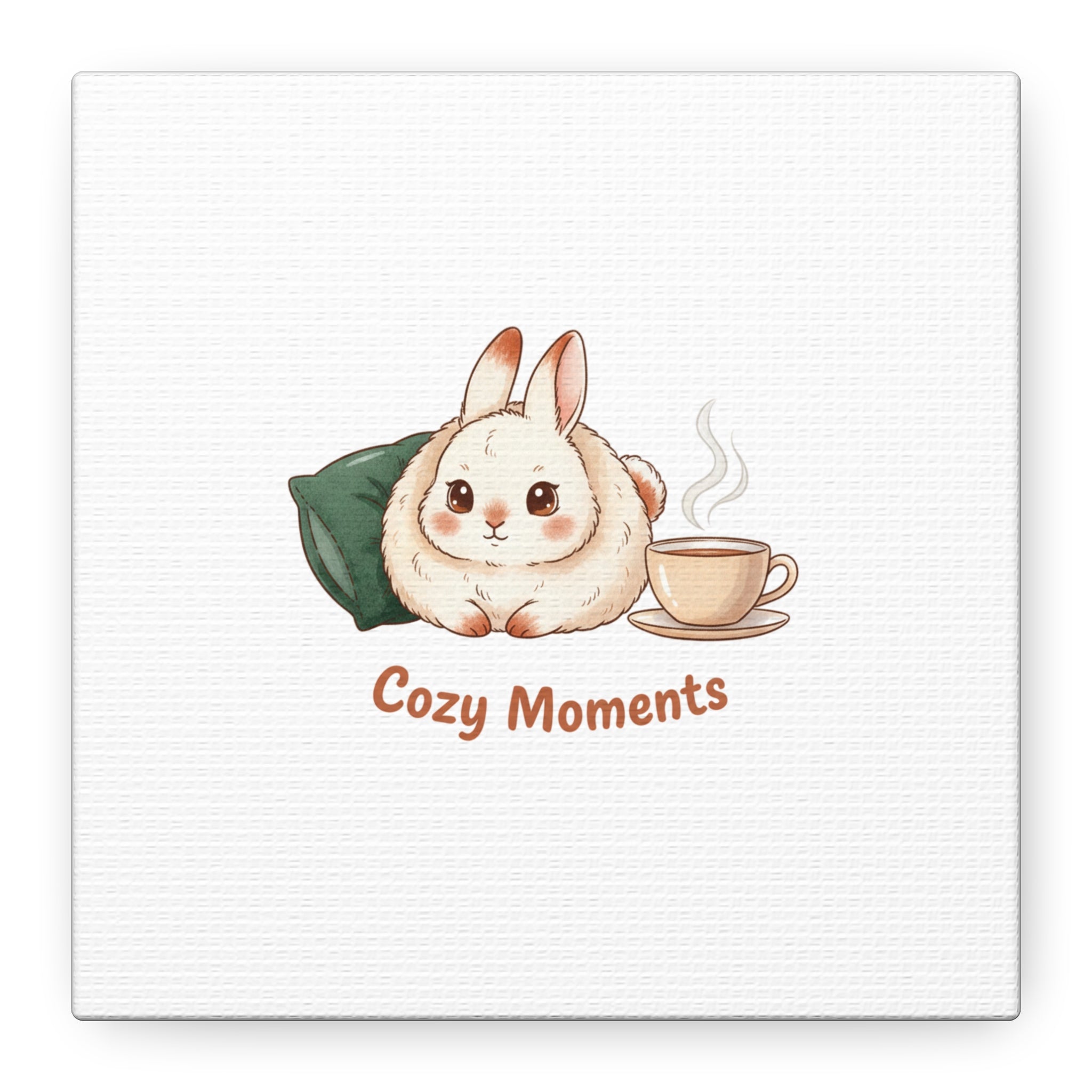 Cozy Moments Bunny Art Canvas | cute animal illustration, winter forest art