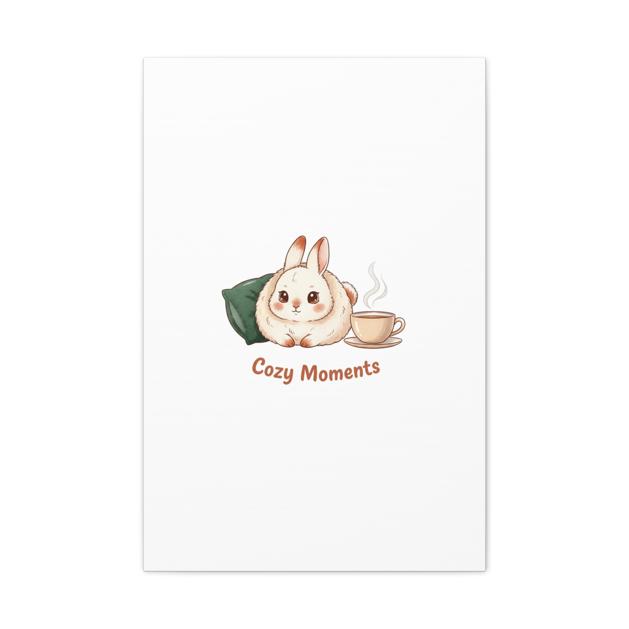 Cozy Moments Bunny Art Canvas | cute animal illustration, winter forest art
