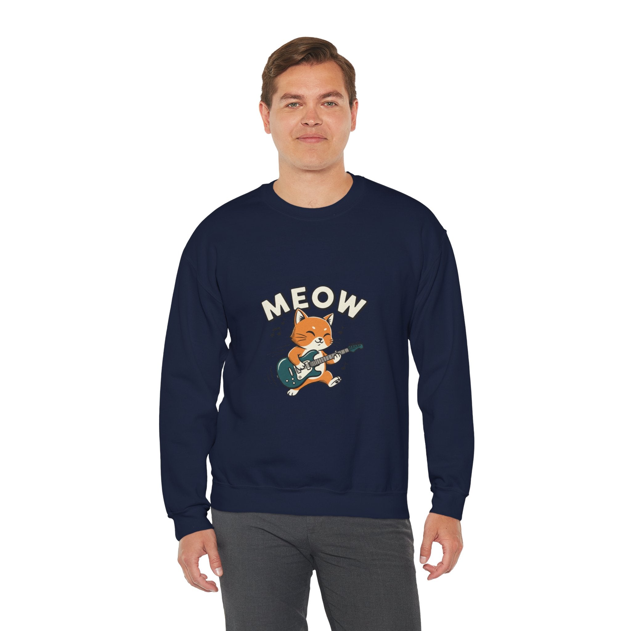 Meow Guitar Cat Sweatshirt | Loading Bar Humor, Buffering Meme