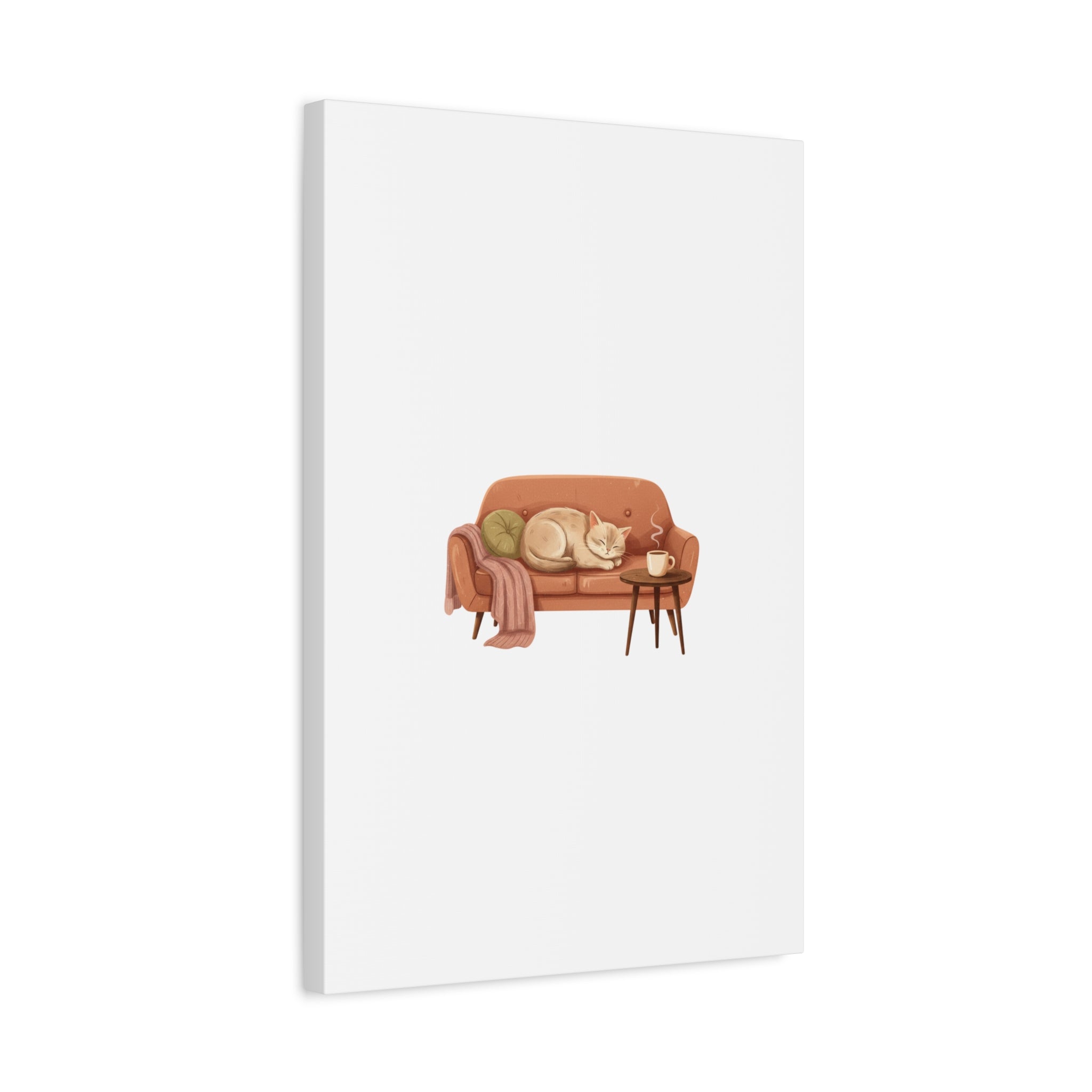 Cozy Cat on Sofa Canvas | cozycore, hygge