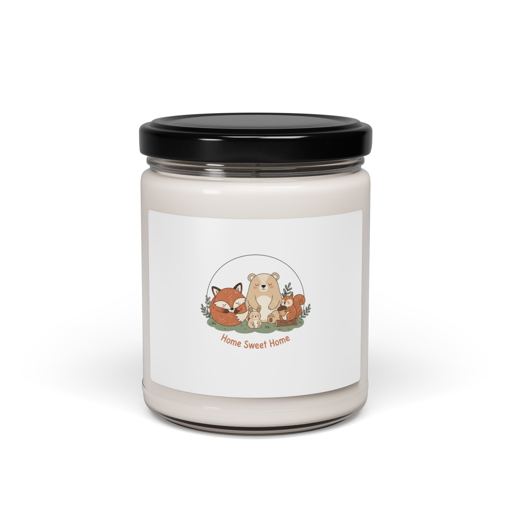 Cozy Winter Forest Animals Soy Candle | Cute Critter Illustration