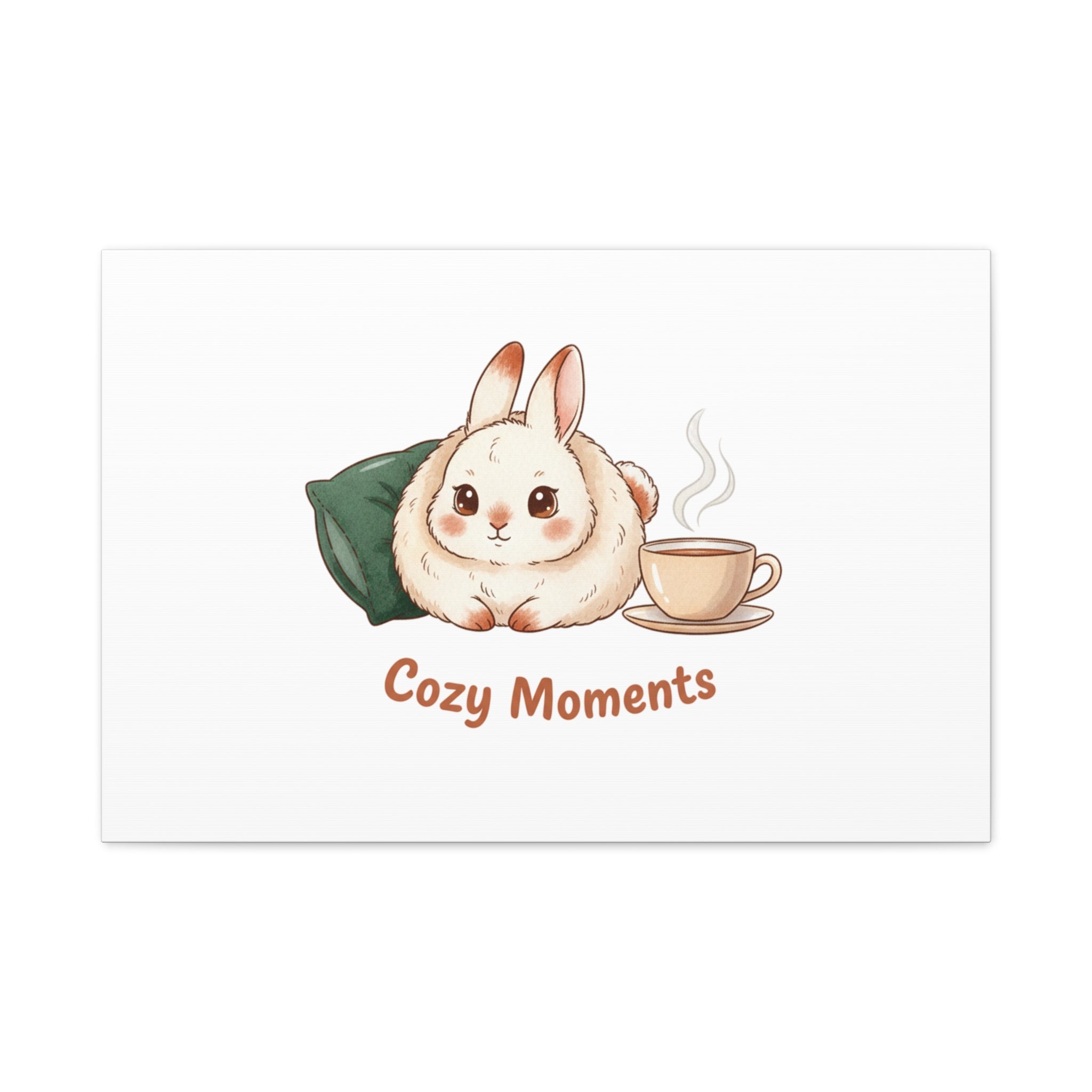 Cozy Moments Bunny Art Canvas | cute animal illustration, winter forest art