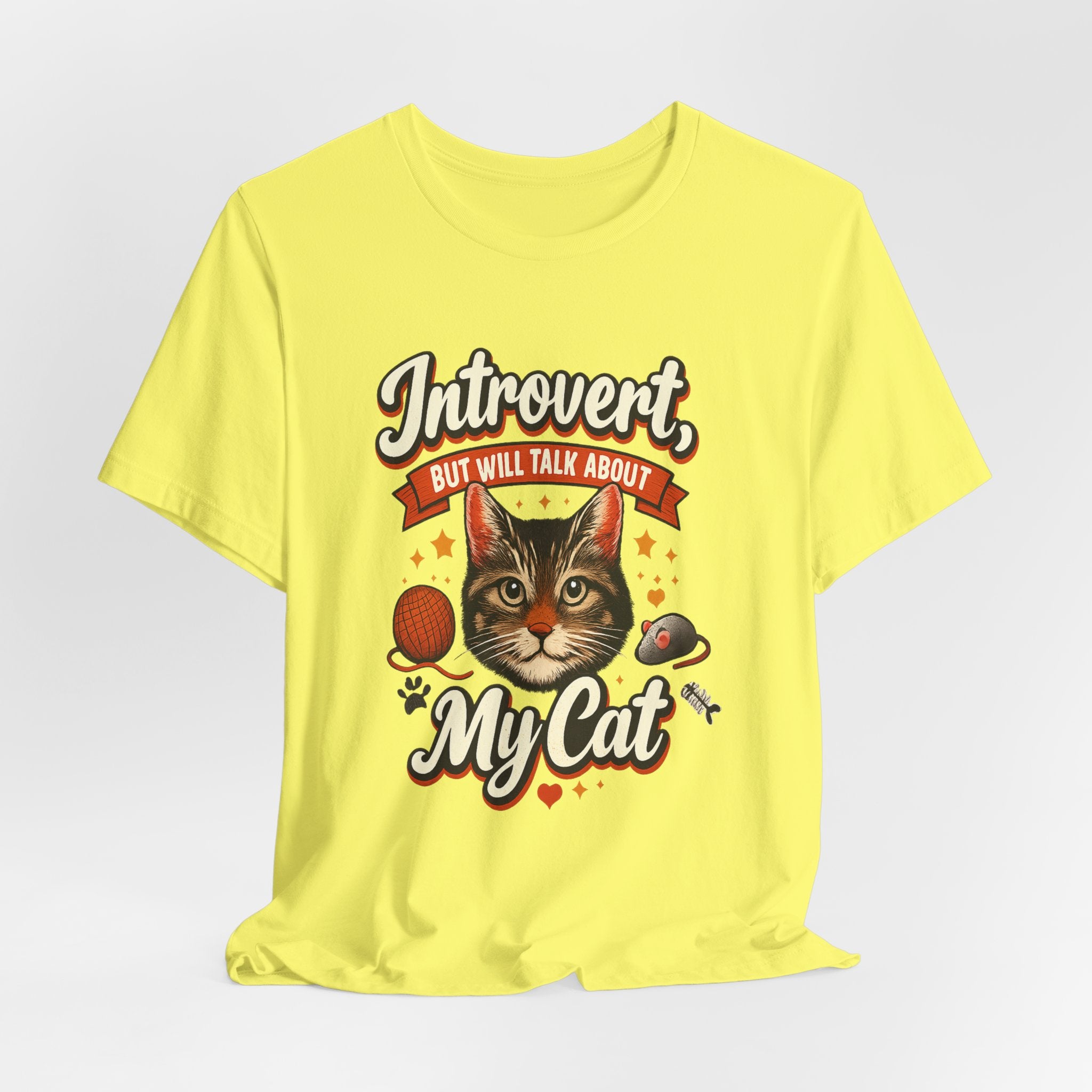 Introvert But Will Talk About My Cat T-Shirt — Funny Cat Lover Tee