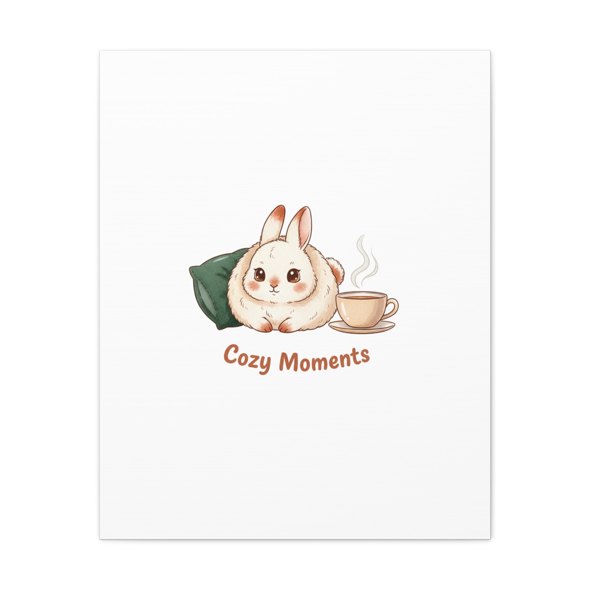 Cozy Moments Bunny Art Canvas | cute animal illustration, winter forest art