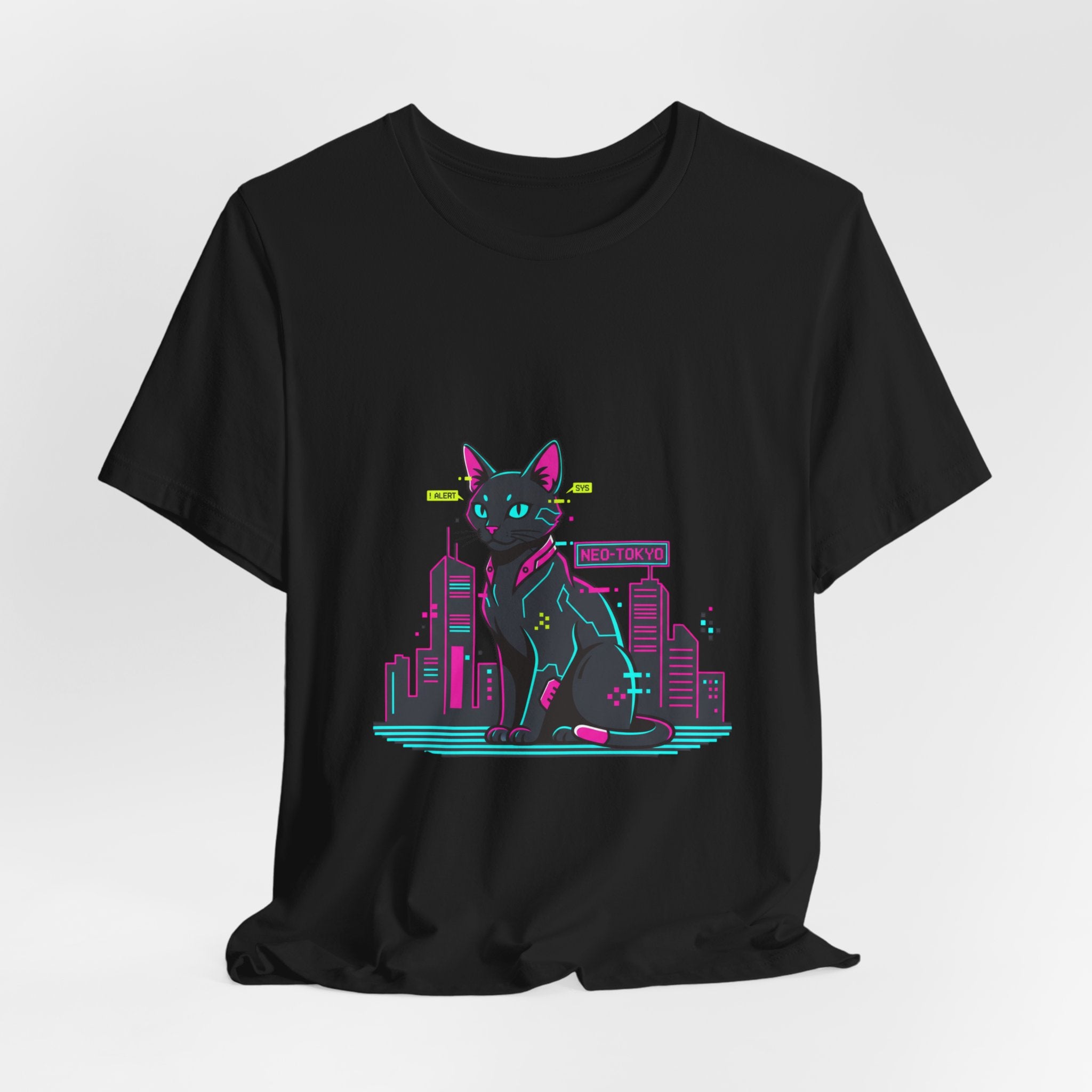Cyber Cat City Tee | Retro OS Error, pixel popup aesthetic