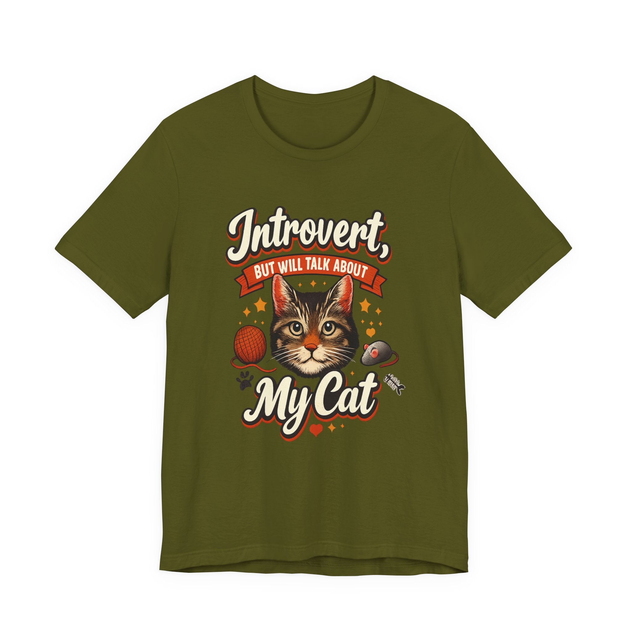 Introvert But Will Talk About My Cat T-Shirt — Funny Cat Lover Tee