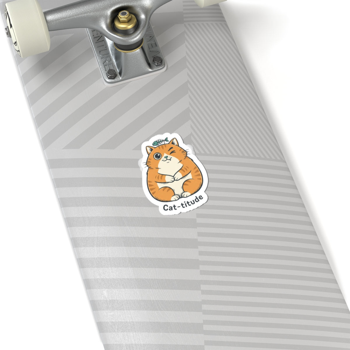 Cat-titude Sticker | sarcastic office humor, minimalist two-tone