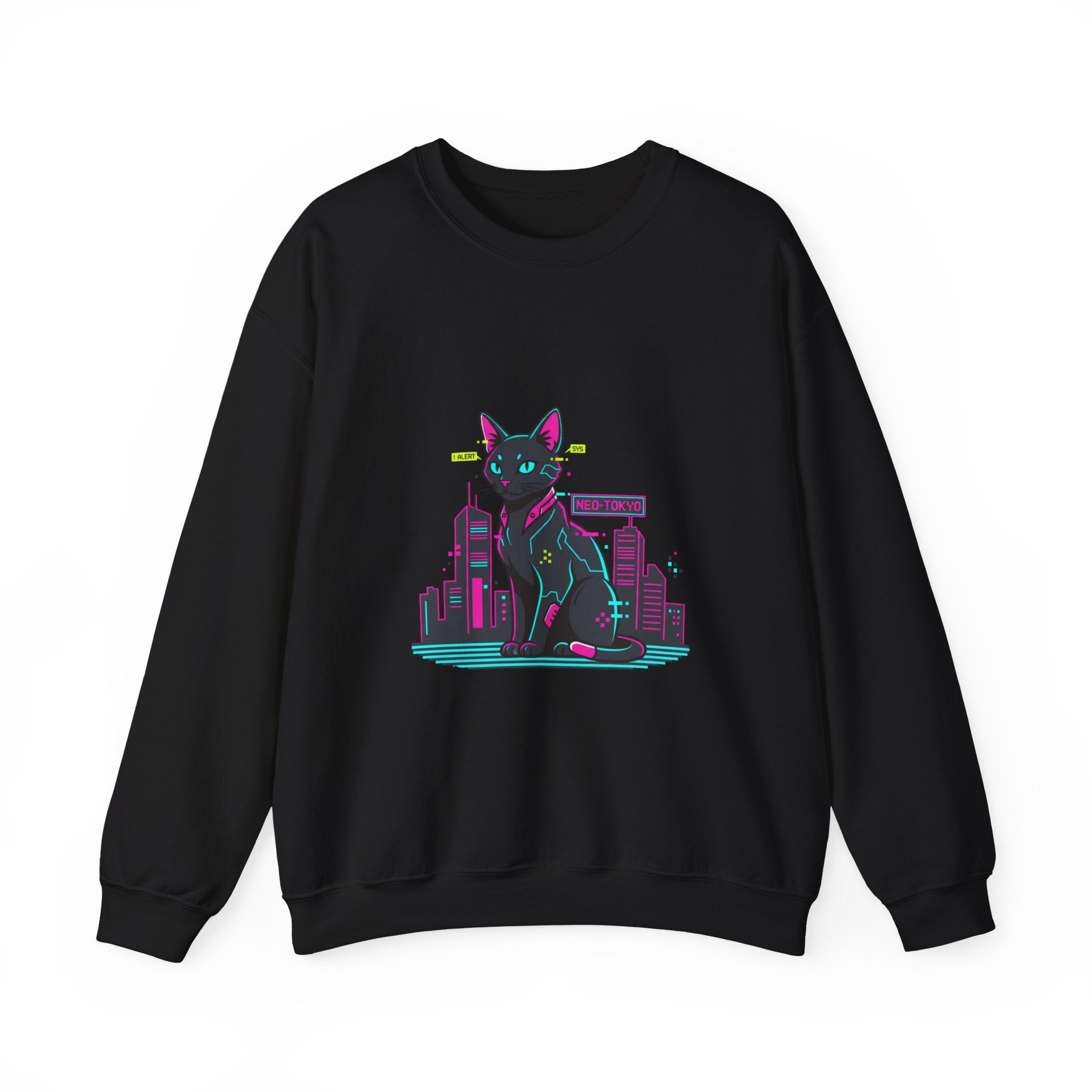 Cyberpunk Cat City sweatshirt | retro OS error, pixel dialog aesthetic