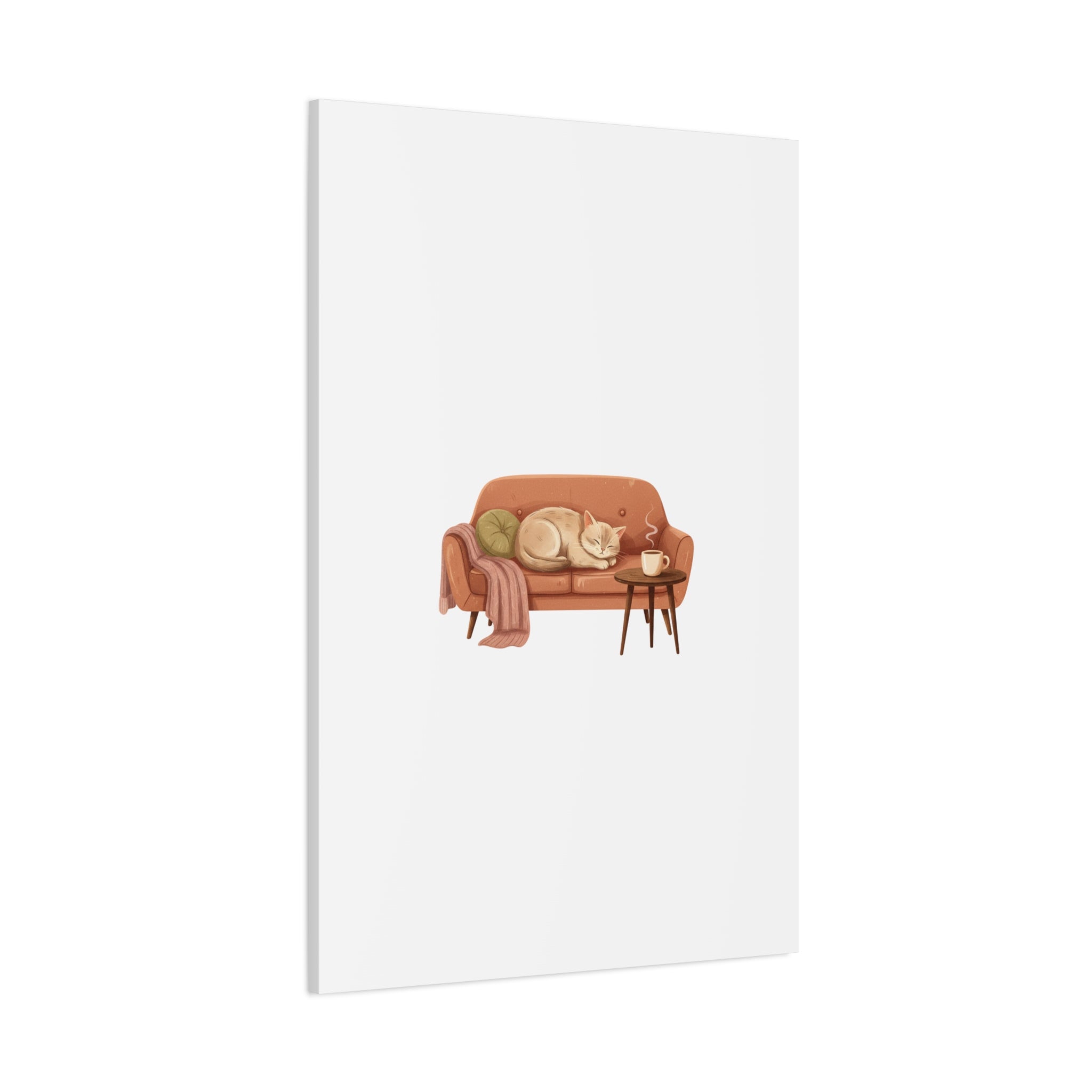 Cozy Cat on Sofa Canvas | cozycore, hygge