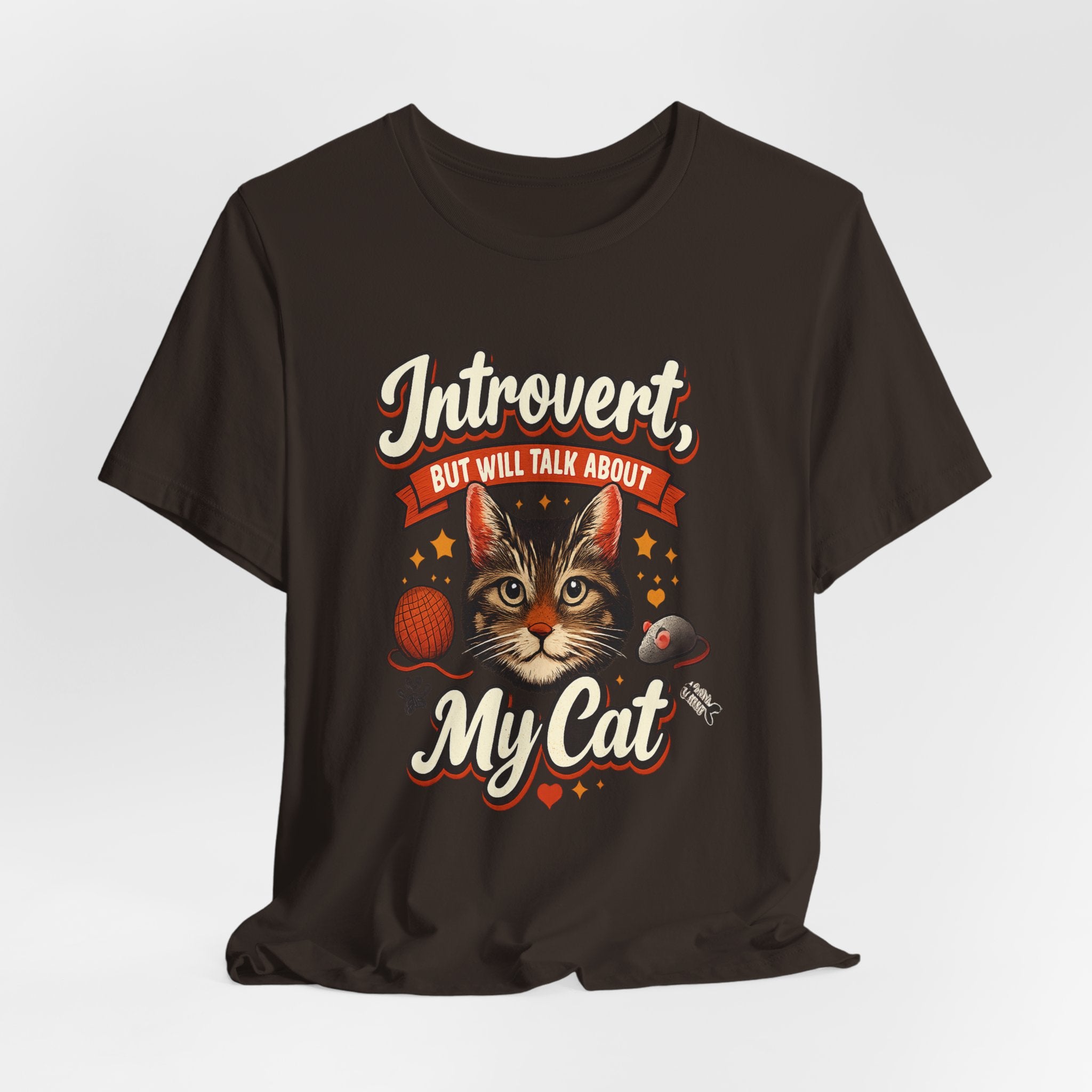 Introvert But Will Talk About My Cat T-Shirt — Funny Cat Lover Tee