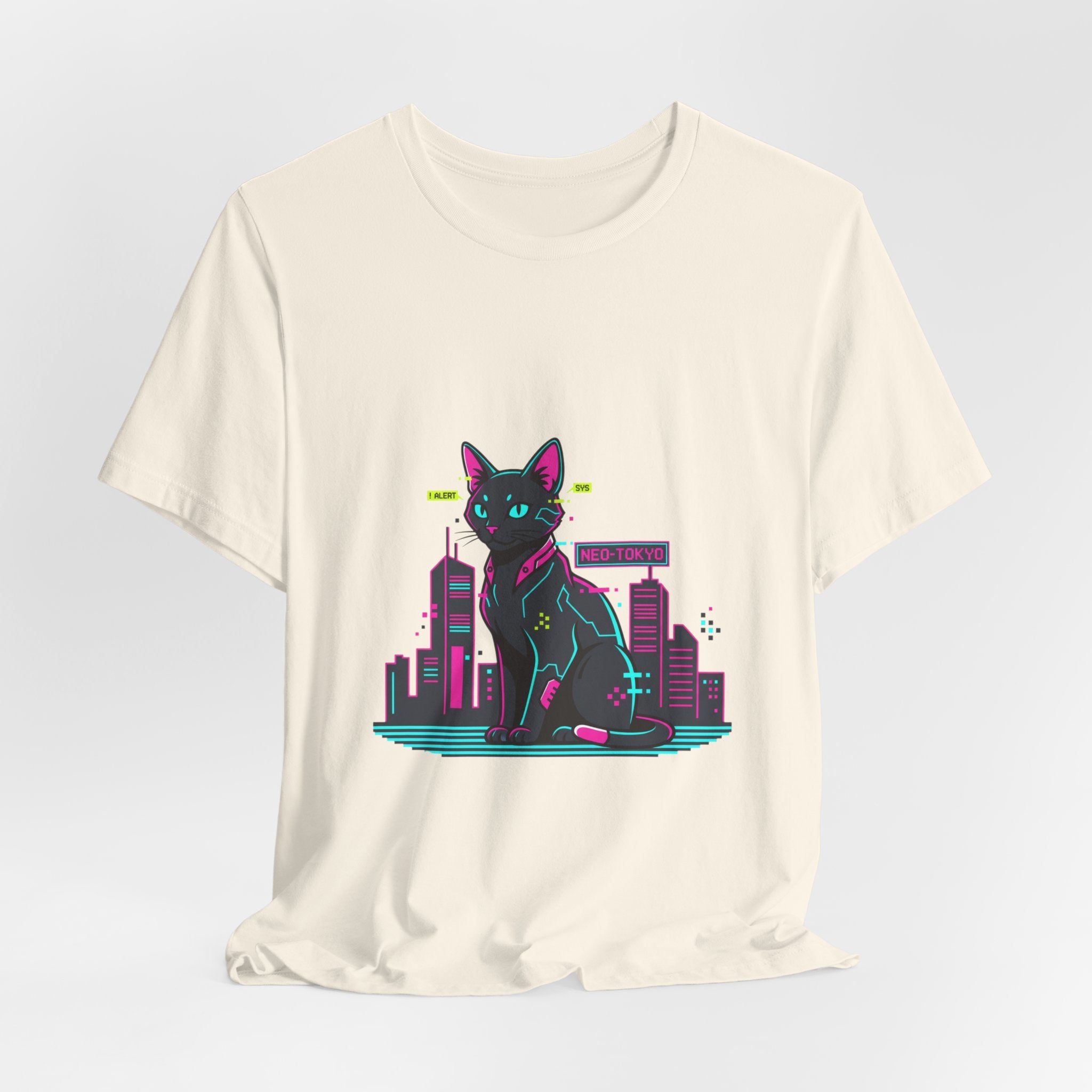 Cyber Cat City Tee | Retro OS Error, pixel popup aesthetic