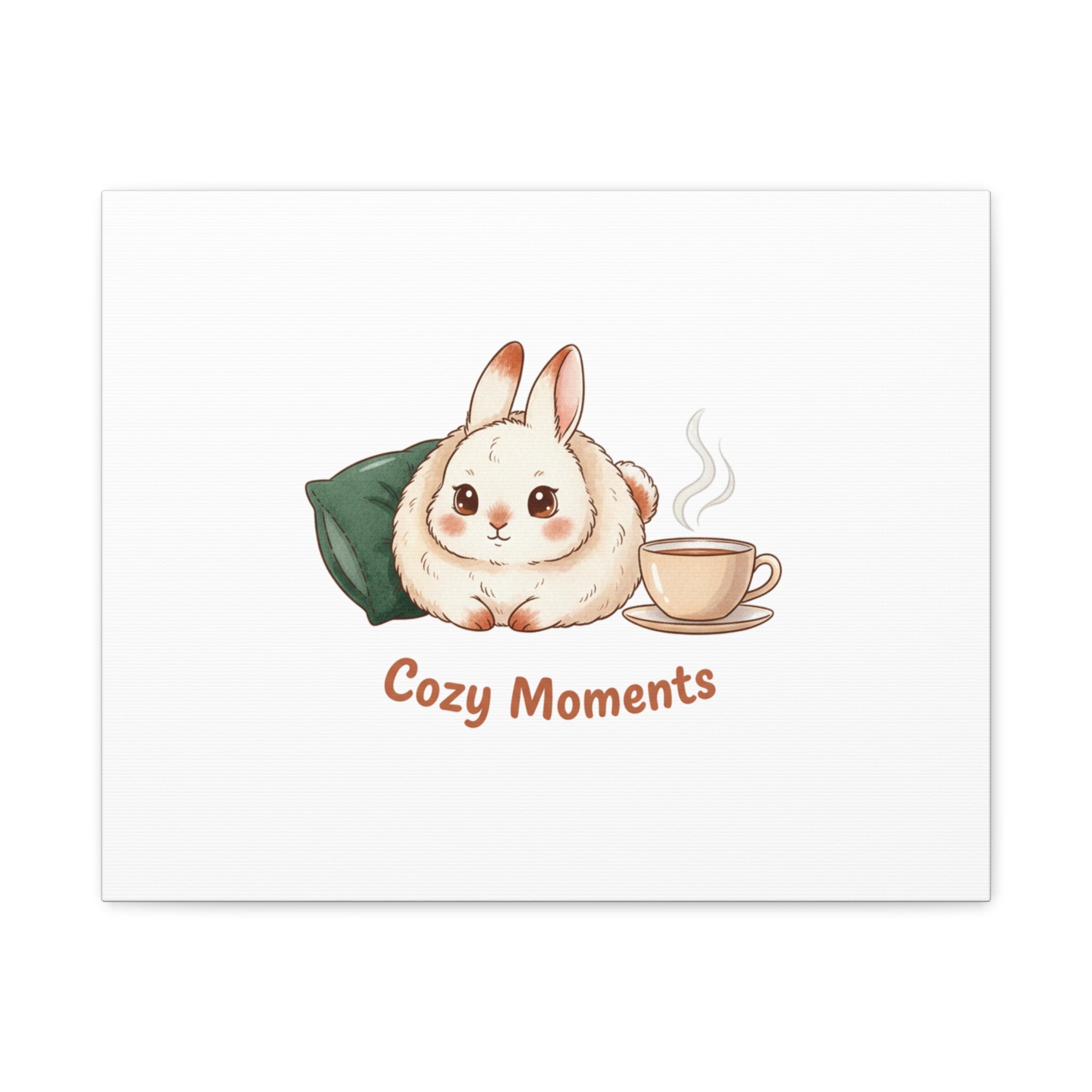 Cozy Moments Bunny Art Canvas | cute animal illustration, winter forest art