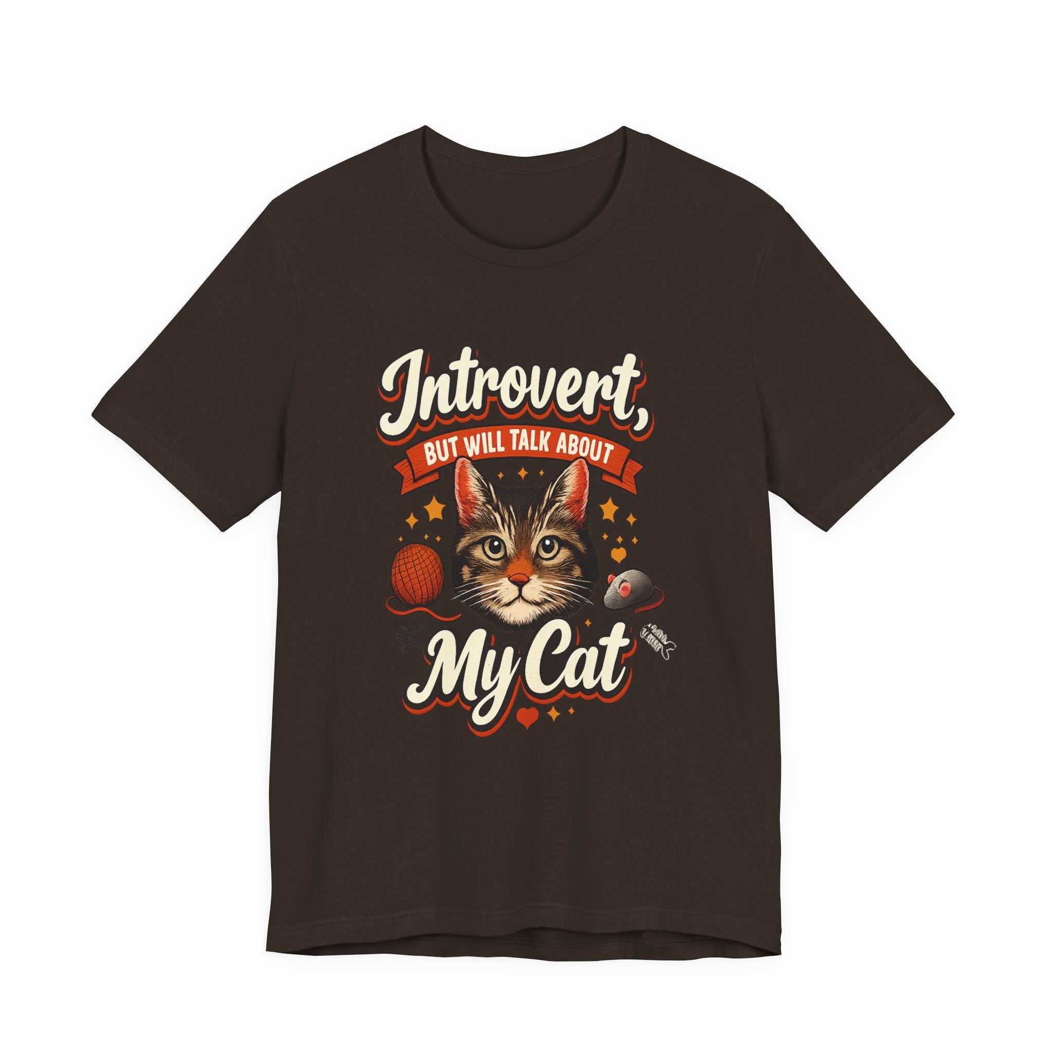 Introvert But Will Talk About My Cat T-Shirt — Funny Cat Lover Tee