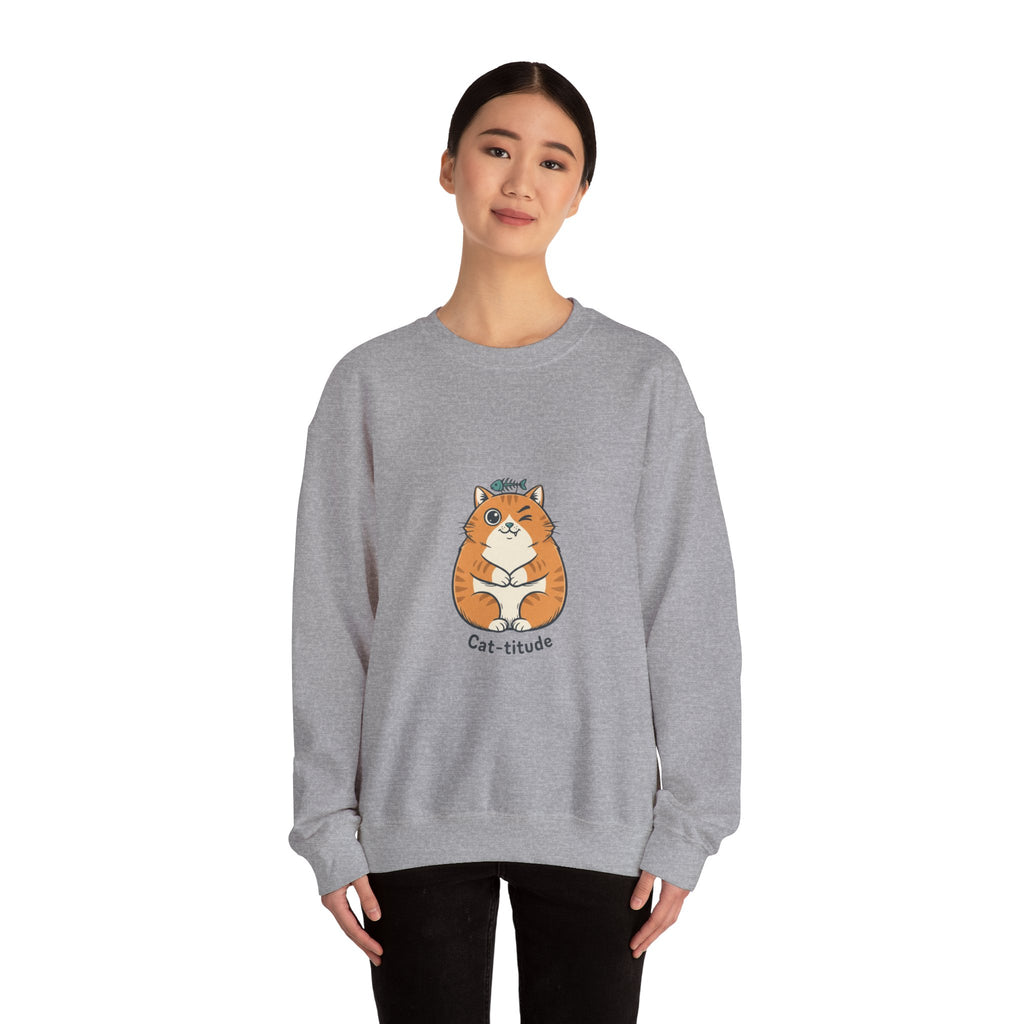 Cat-titude Crewneck Sweatshirt | sarcastic shirt, 90s aesthetic humor