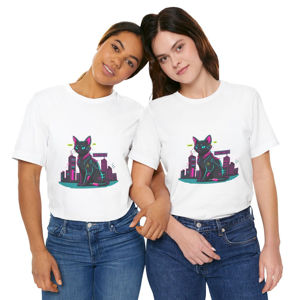 Cyber Cat City Tee | Retro OS Error, pixel popup aesthetic